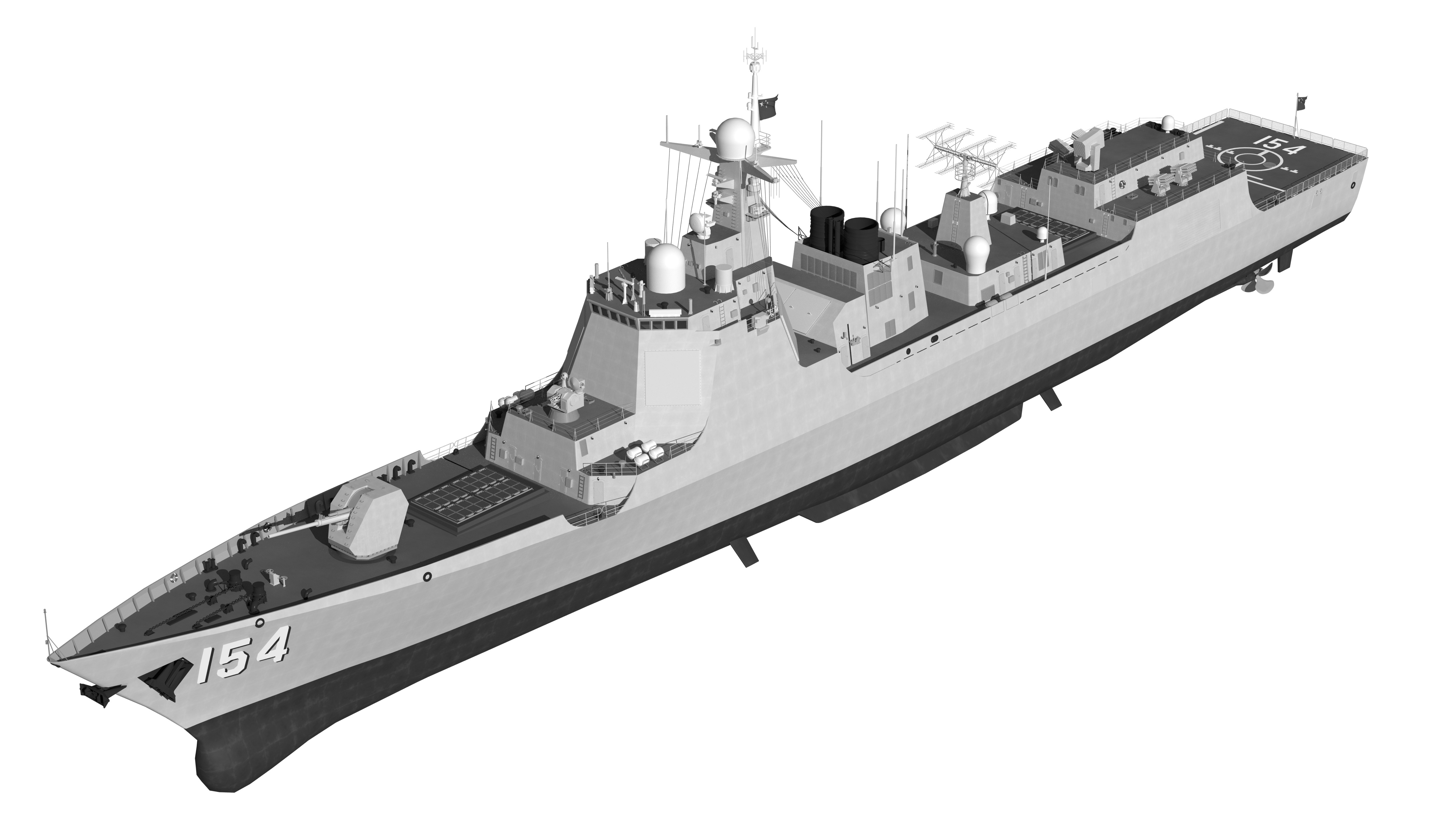 China Navys 052D Missile Destroyer 3D model_4