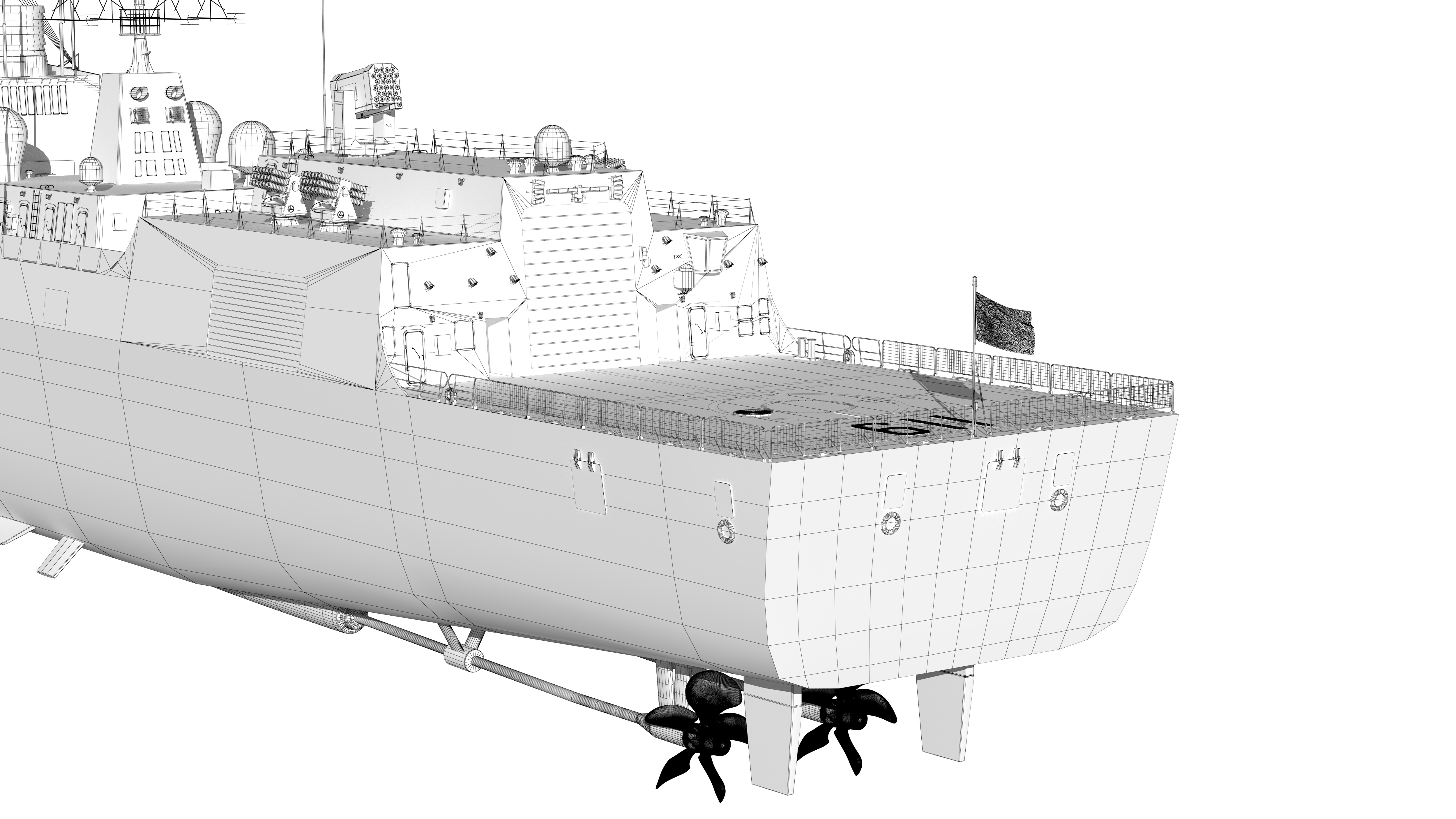 China Navys 052D Missile Destroyer 3D model_32