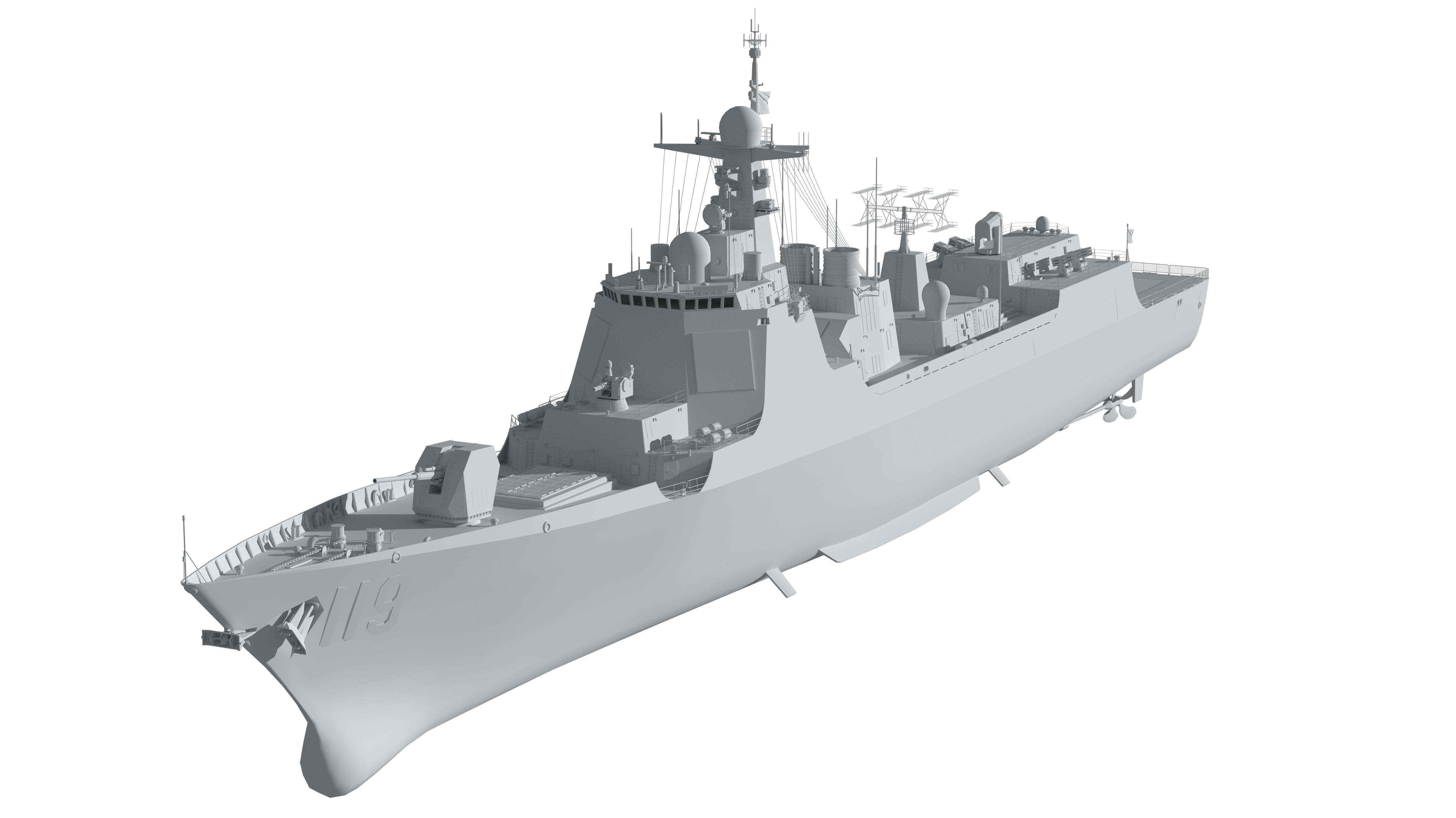 China Navys 052D Missile Destroyer 3D model_44