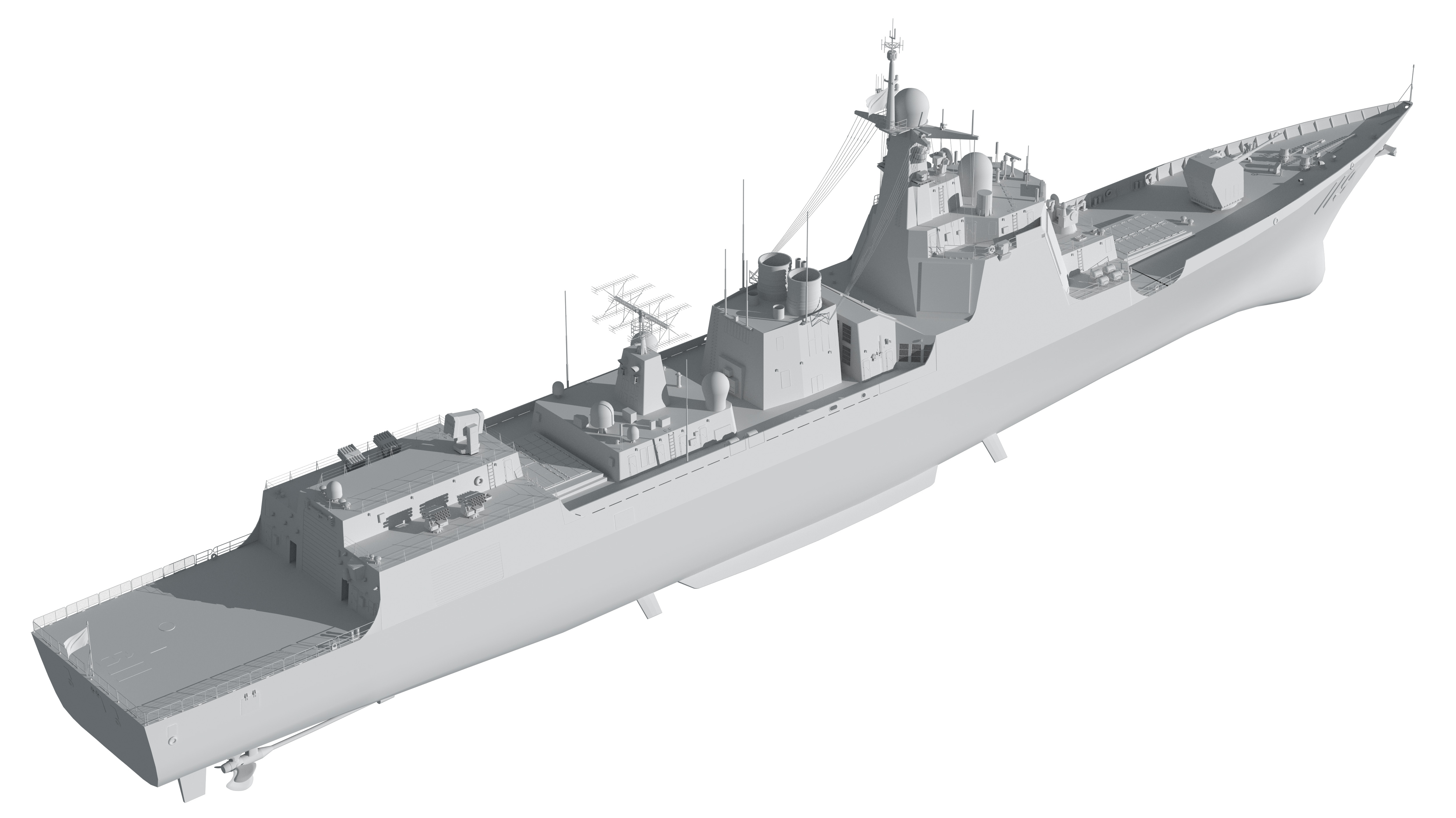 China Navys 052D Missile Destroyer 3D model_50