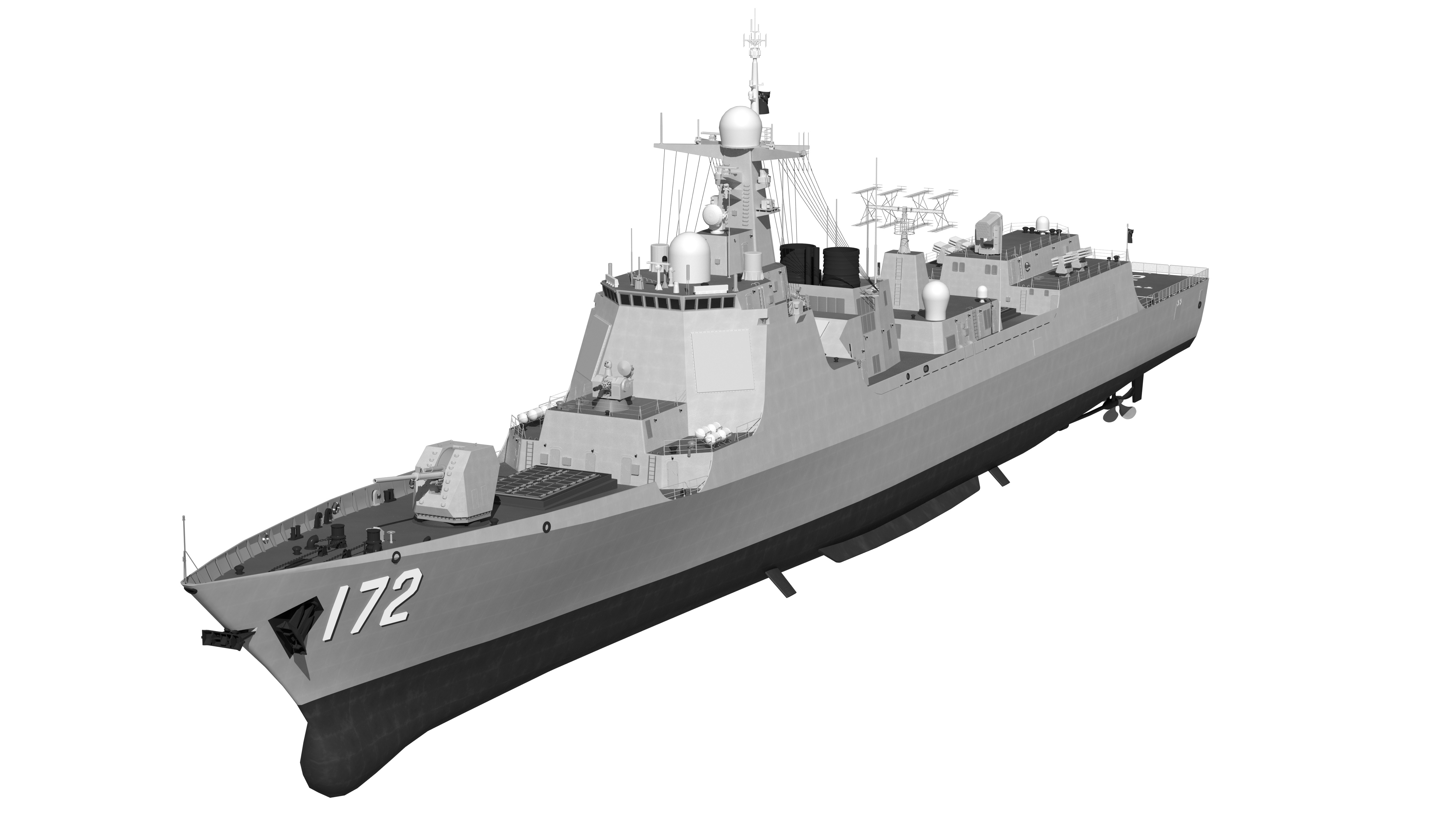China Navys 052D Missile Destroyer 3D model_6