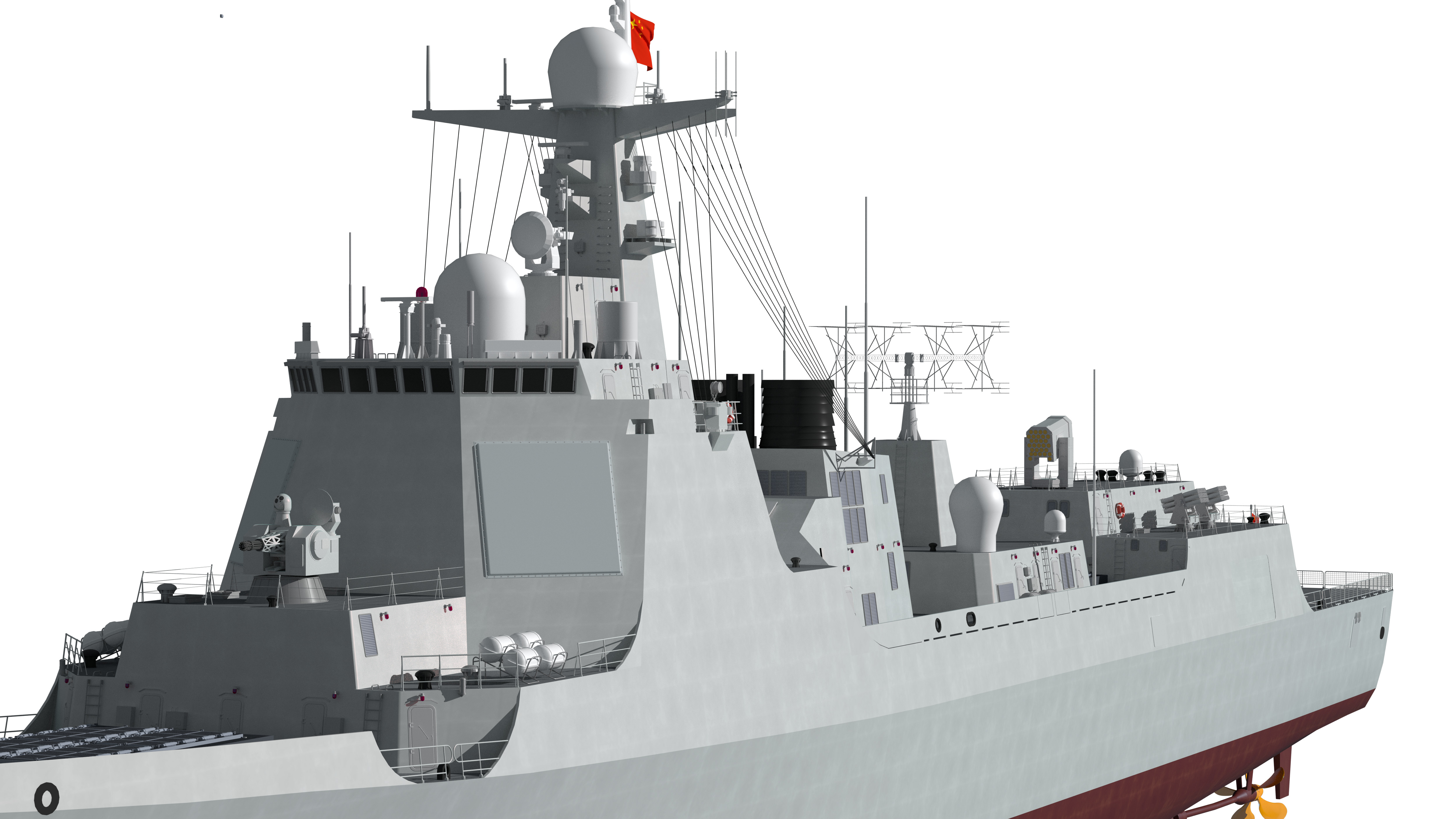 China Navys 052D Missile Destroyer 3D model_12