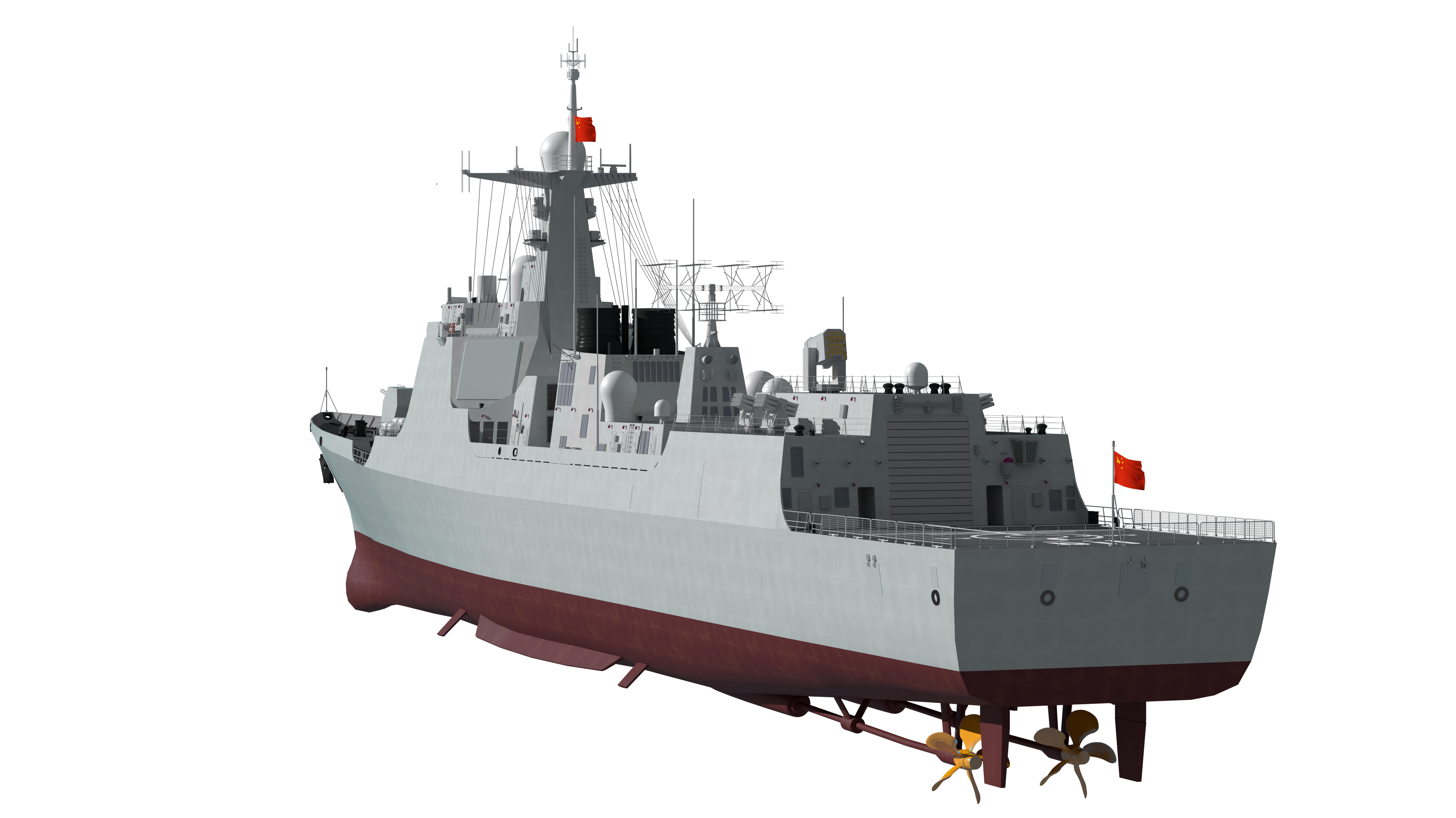 China Navys 052D Missile Destroyer 3D model_13