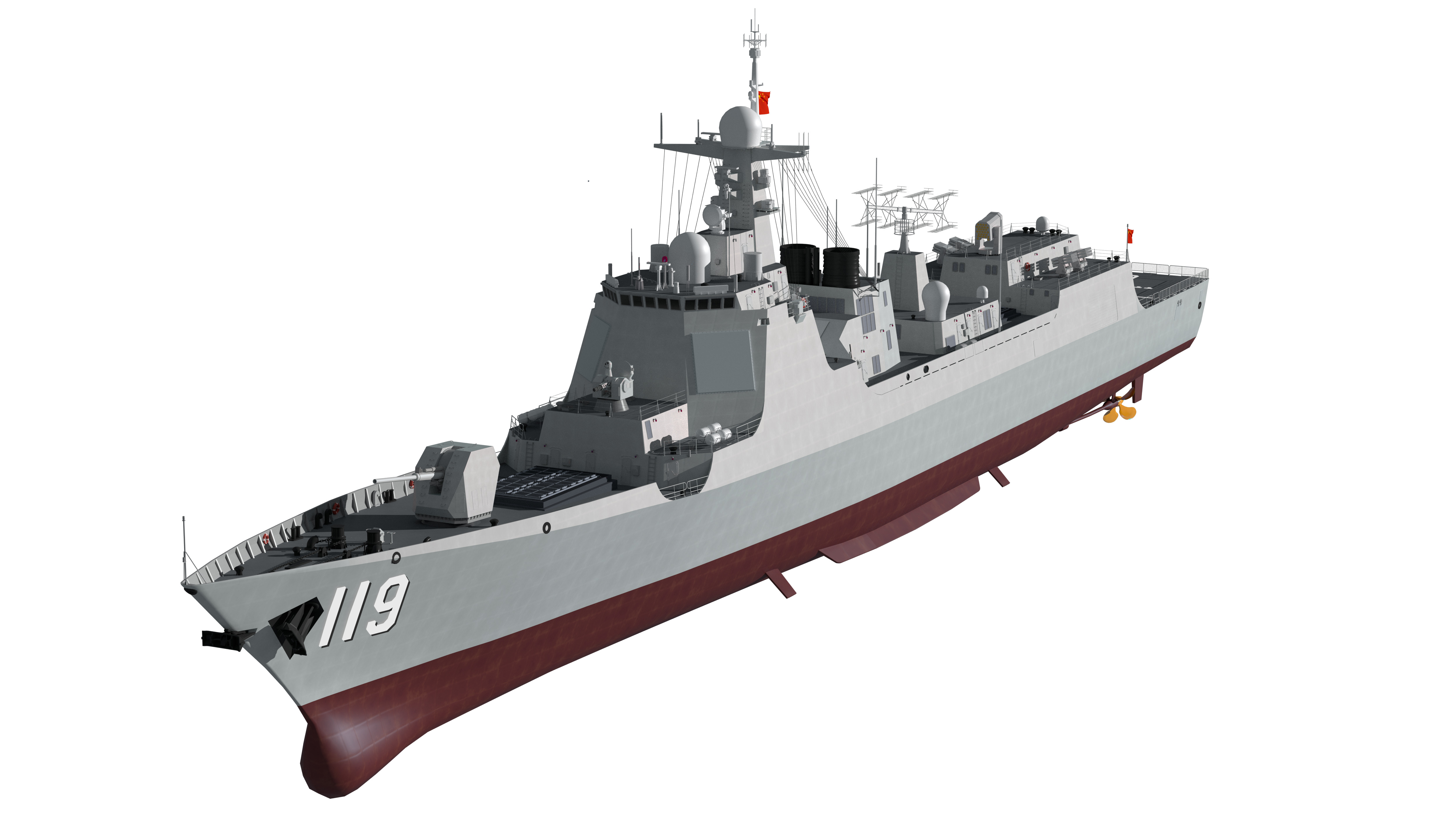 China Navys 052D Missile Destroyer 3D model_8
