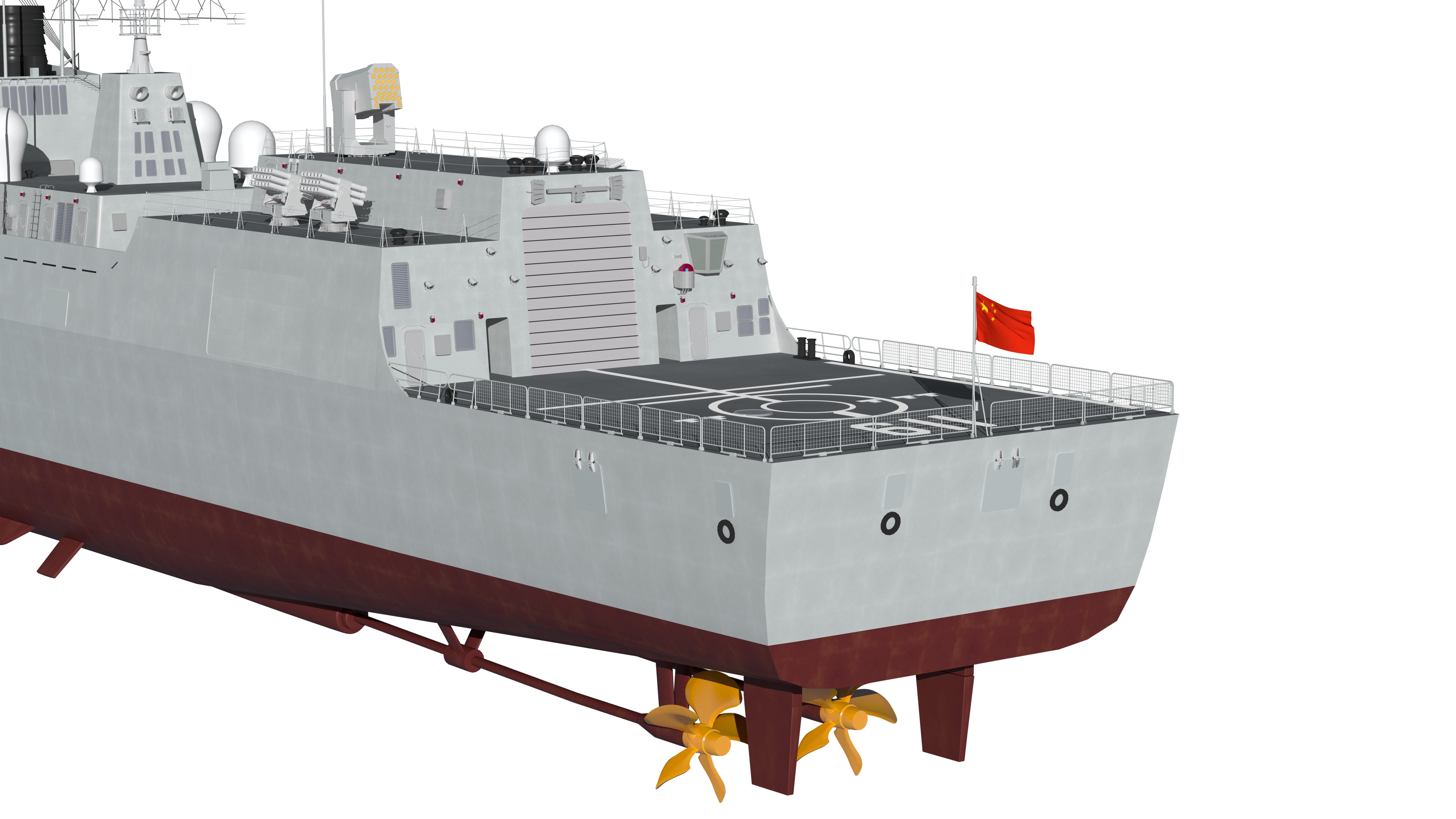 China Navys 052D Missile Destroyer 3D model_10