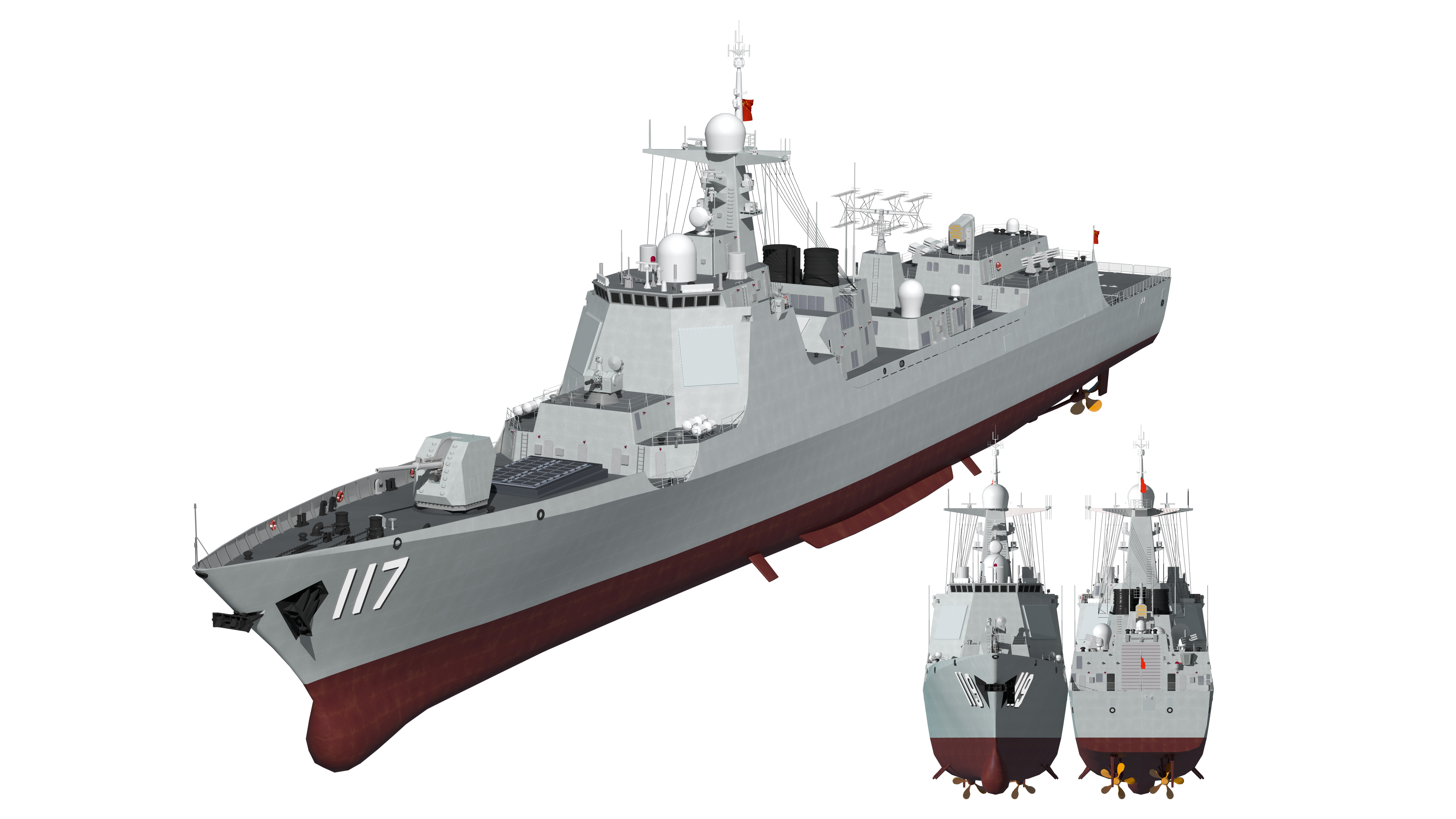 China Navys 052D Missile Destroyer 3D model_1