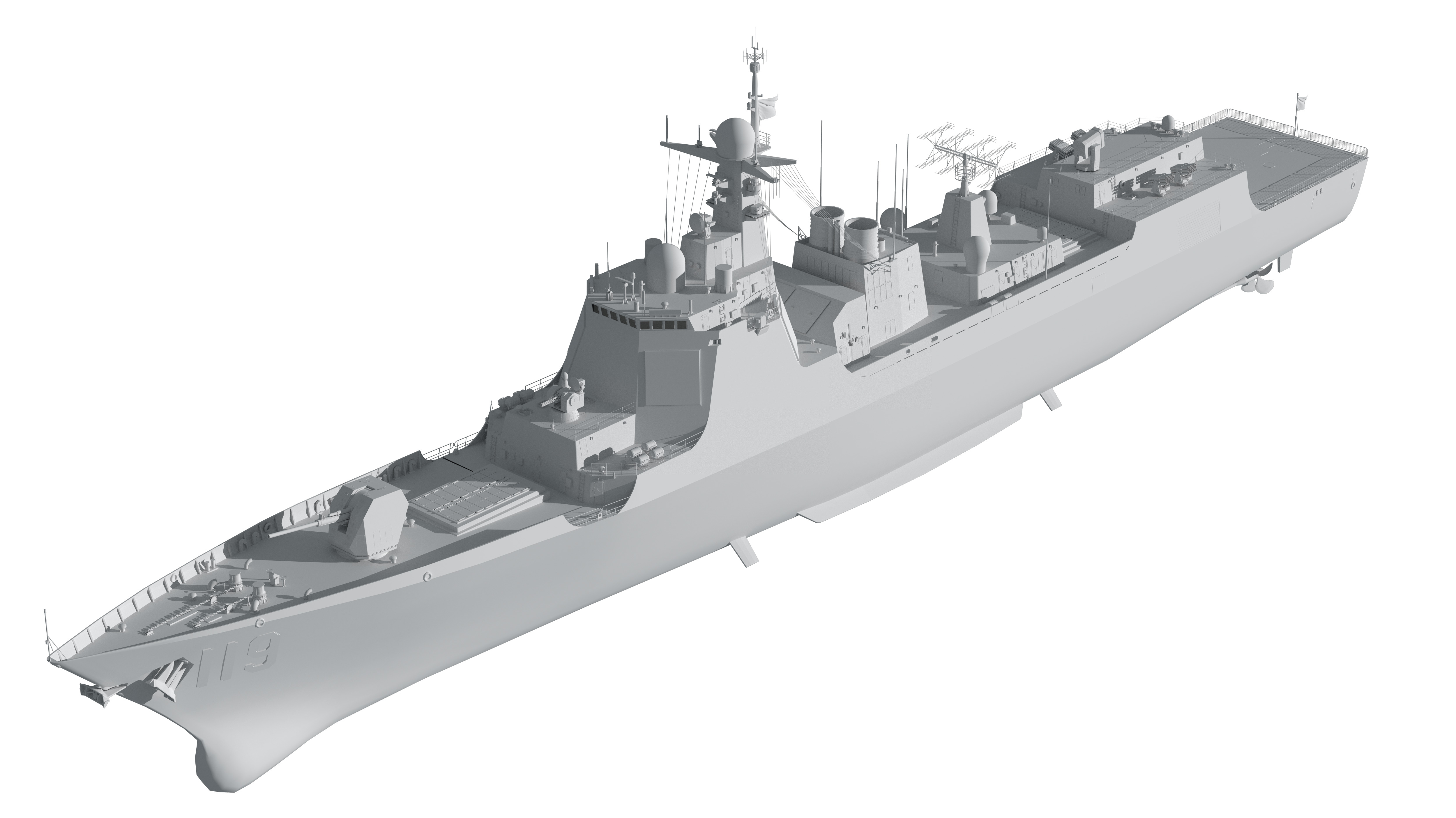 China Navys 052D Missile Destroyer 3D model_49