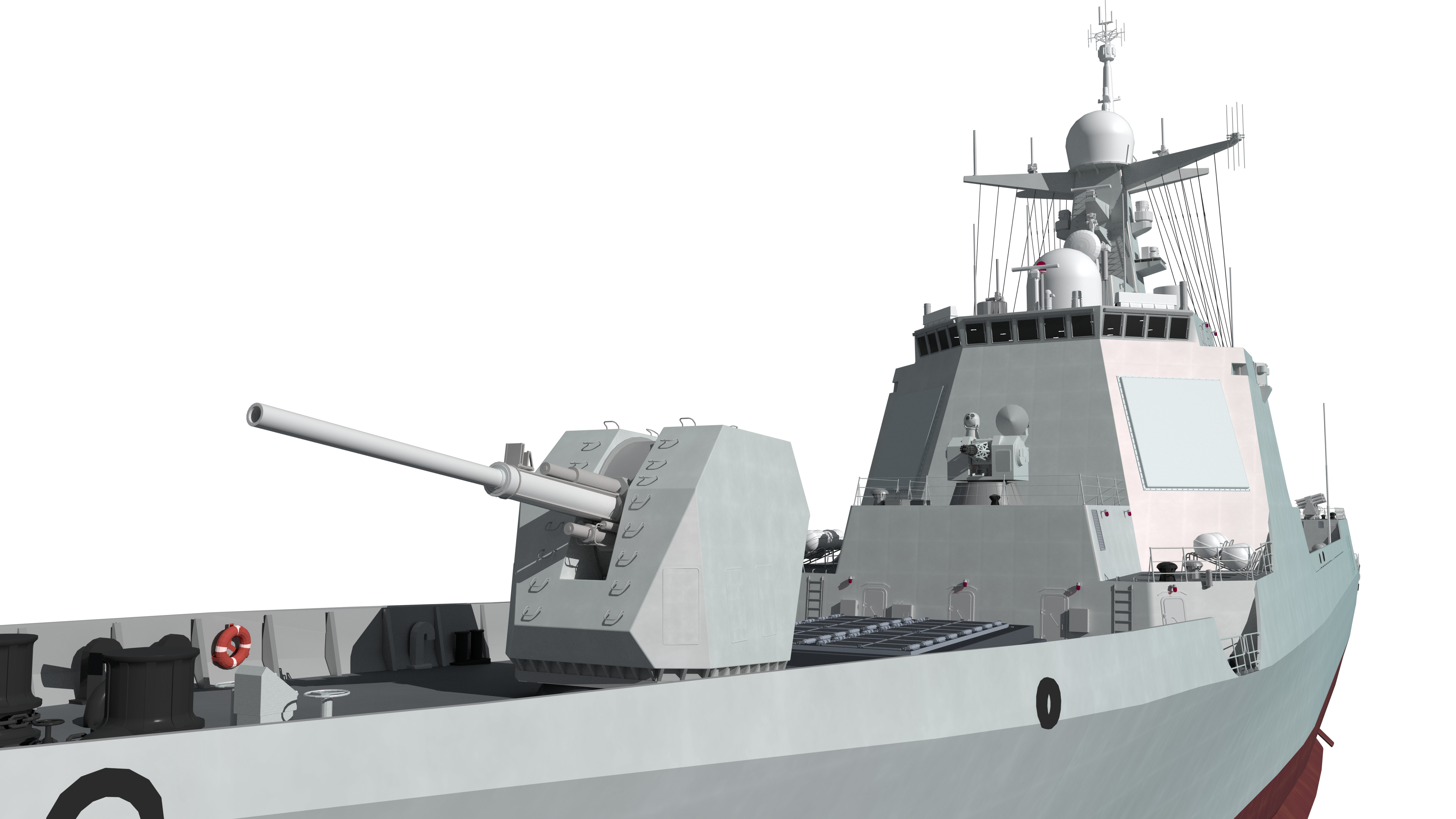 China Navys 052D Missile Destroyer 3D model_26