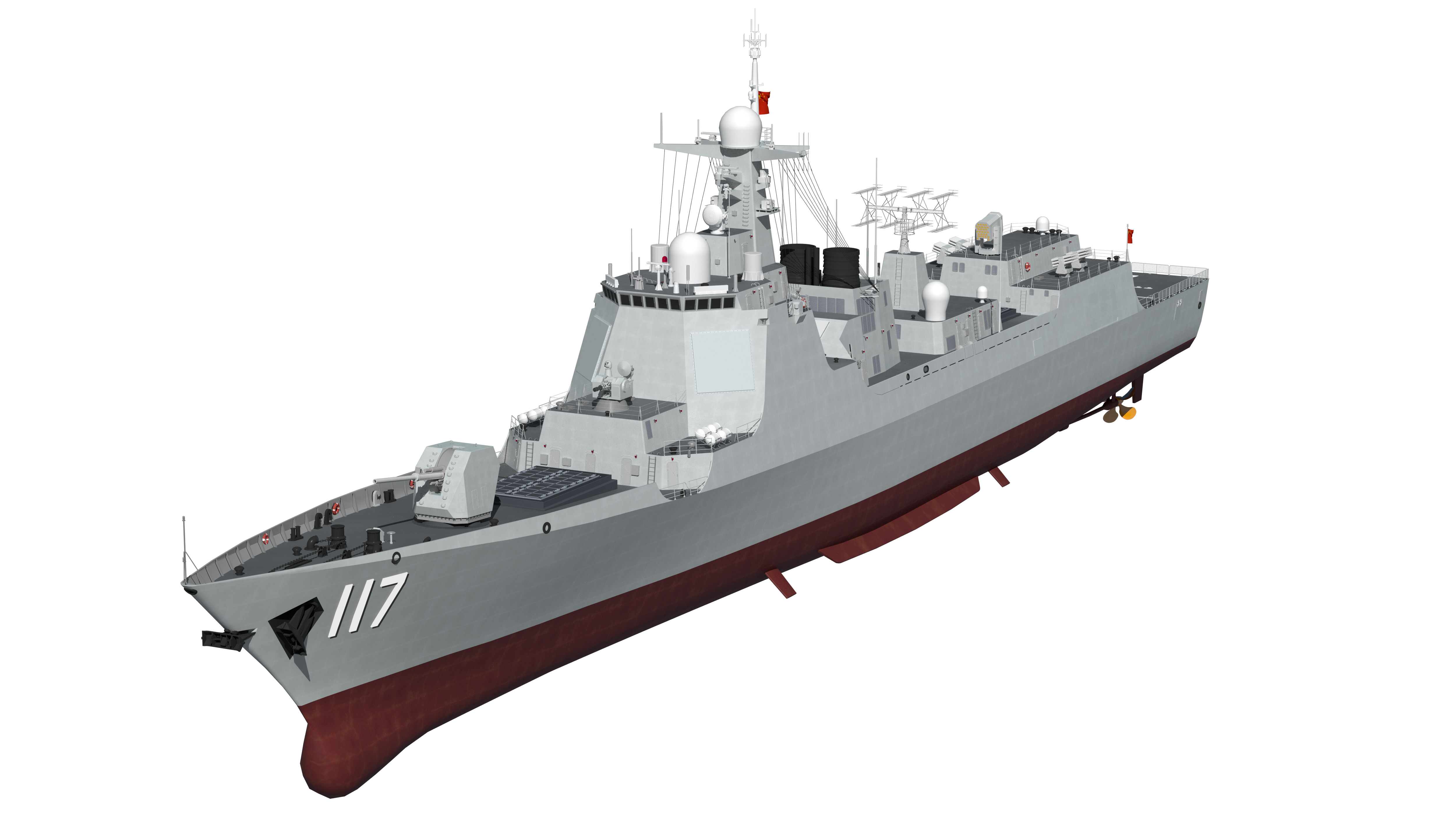 China Navys 052D Missile Destroyer 3D model_2