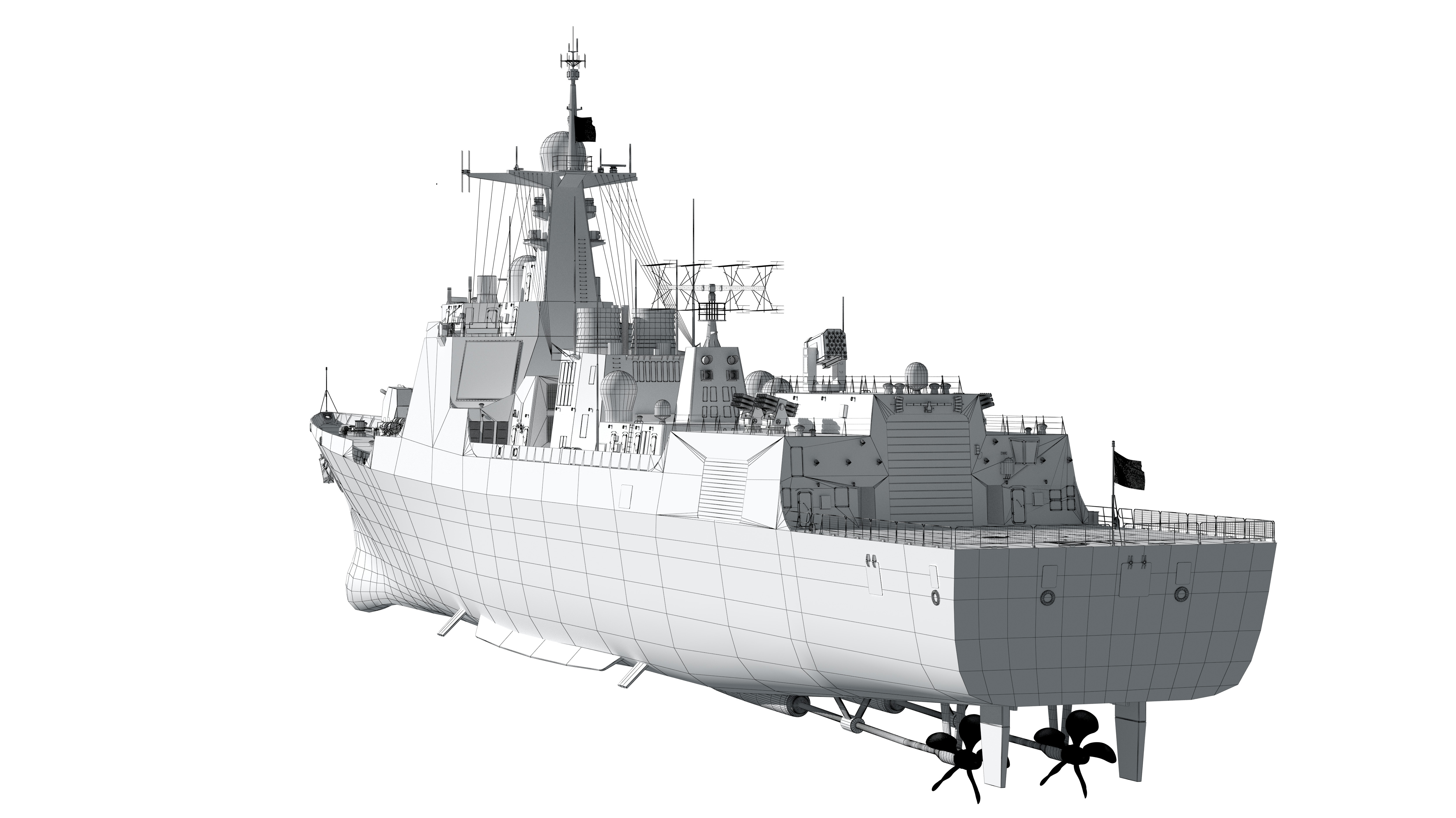 China Navys 052D Missile Destroyer 3D model_38