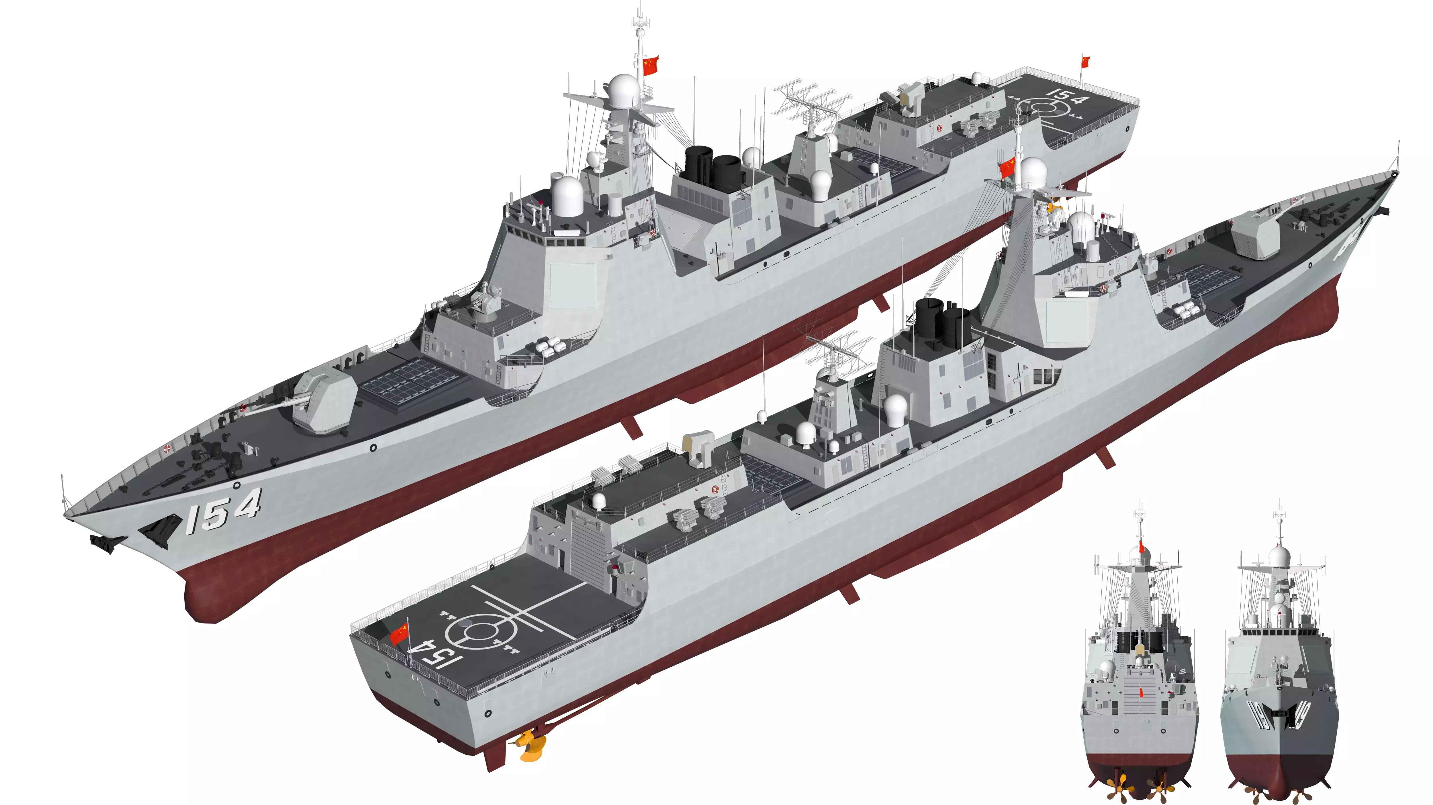 China Navys 052D Missile Destroyer 3D model_0