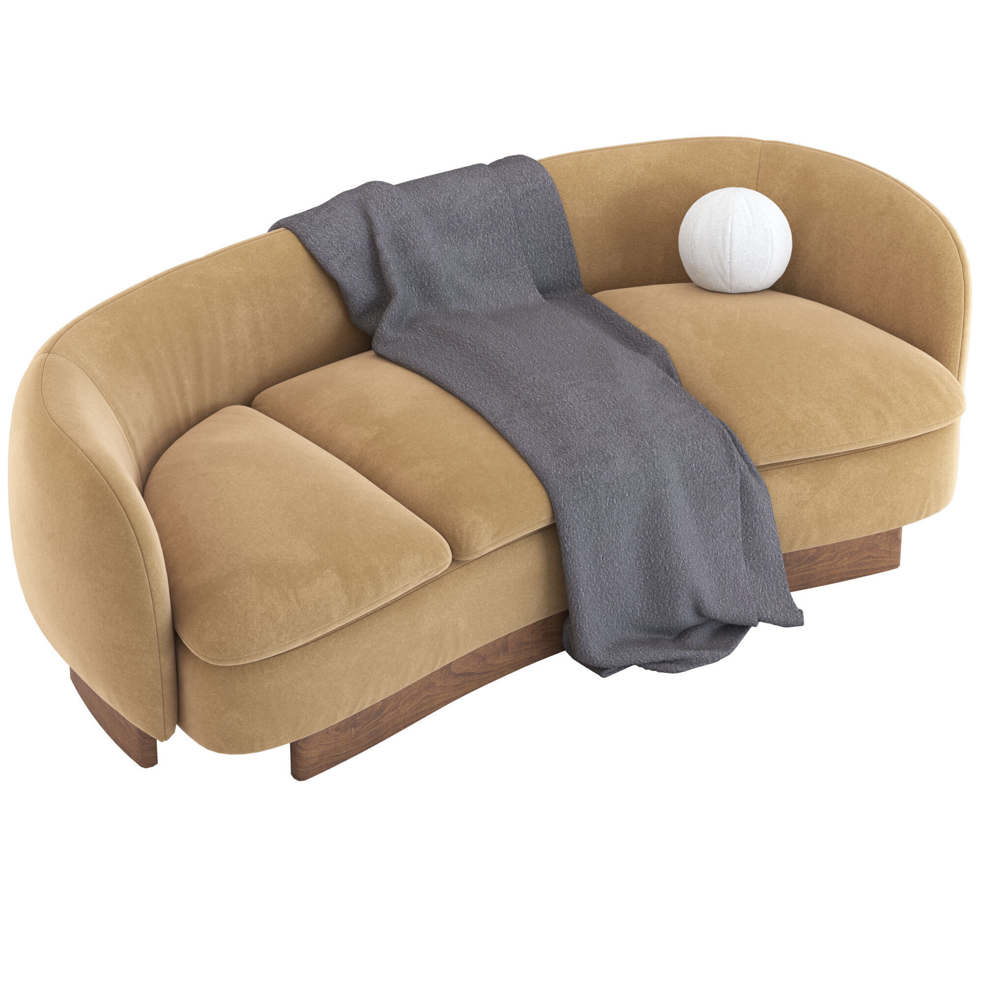 CB2 Muir Curved Sofa 3D model_2