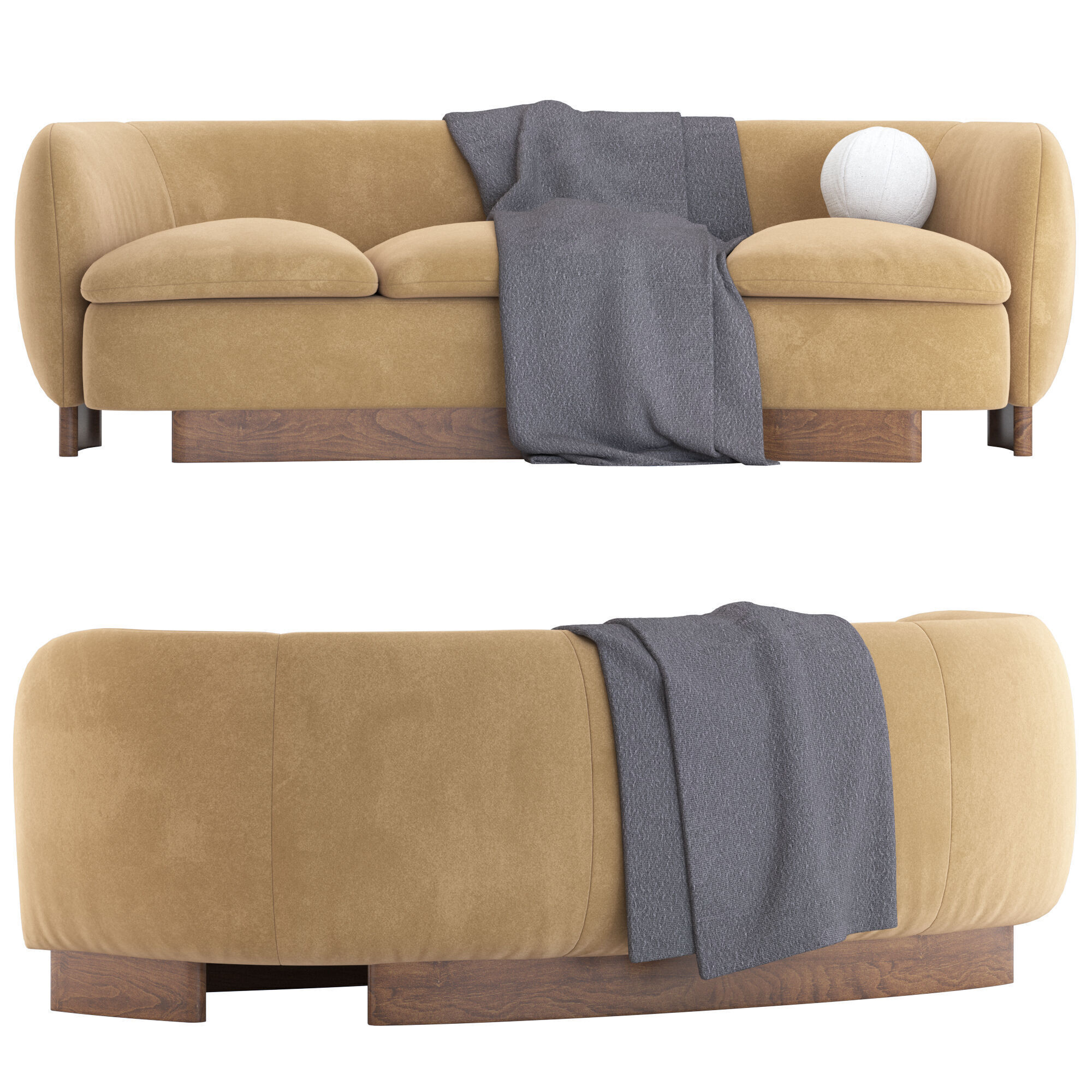 CB2 Muir Curved Sofa 3D model_1