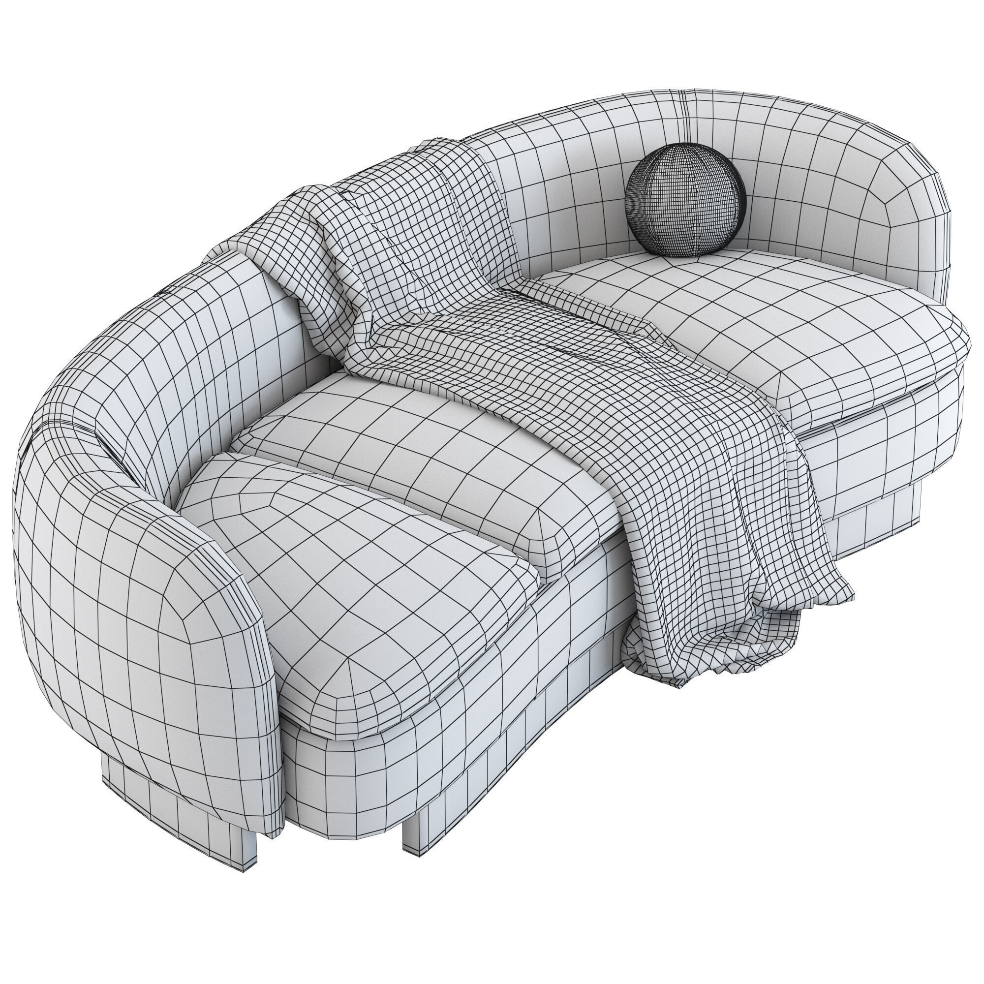 CB2 Muir Curved Sofa 3D model_5