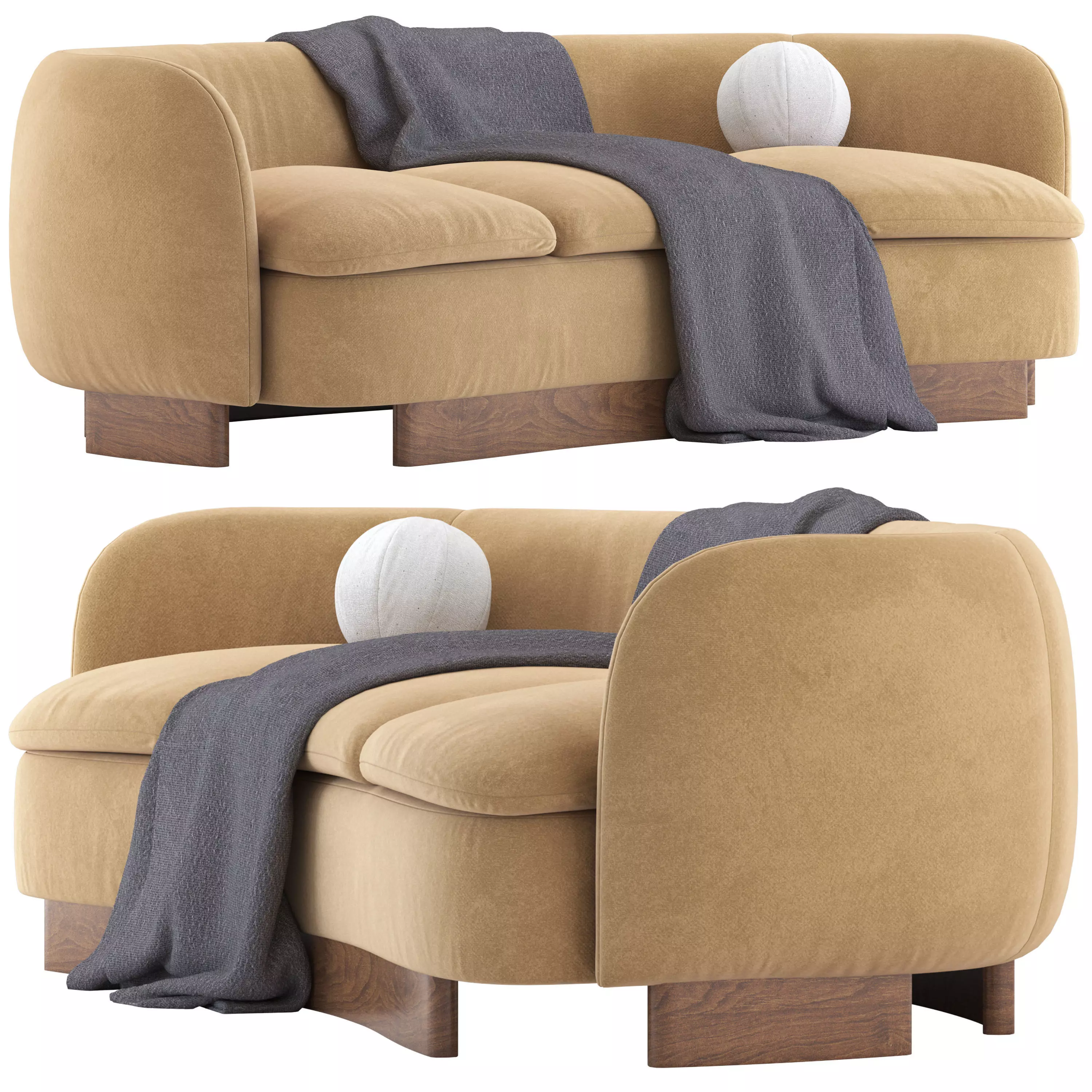 CB2 Muir Curved Sofa 3D model_0