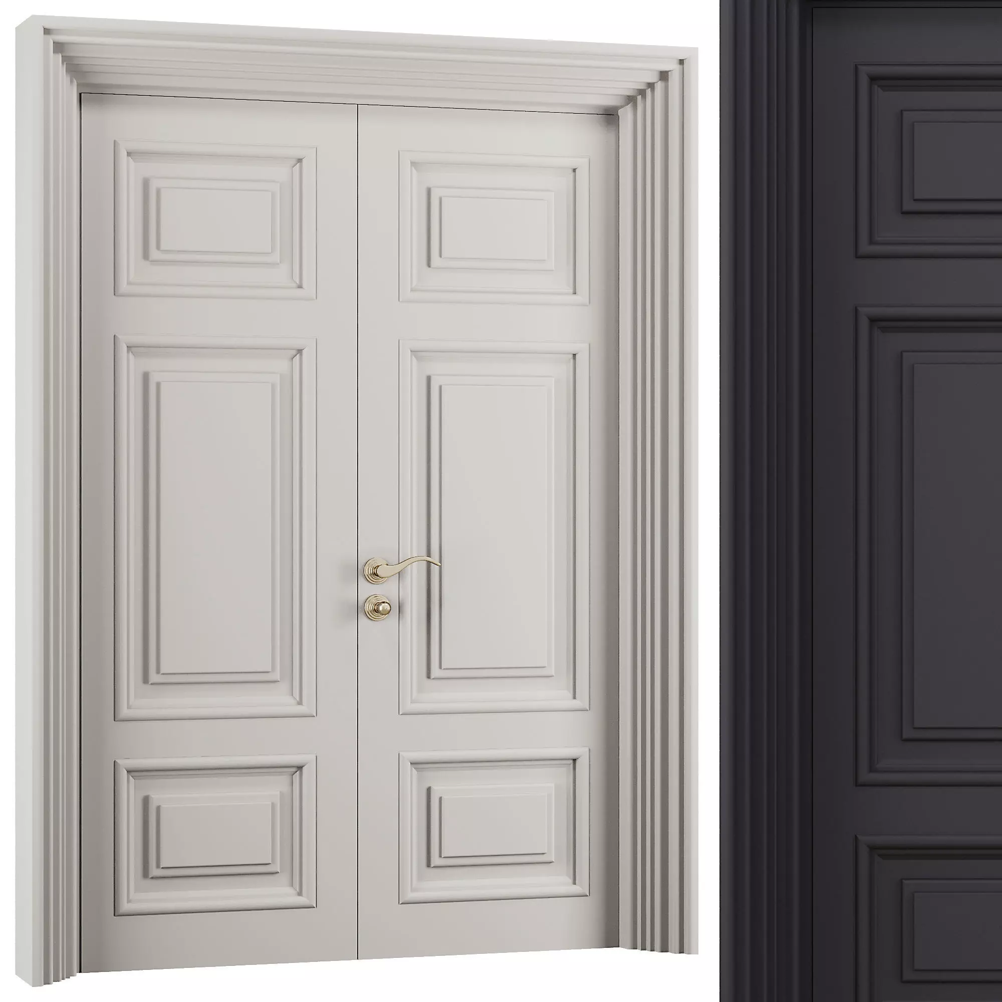 Entrance door set94 3D model_0