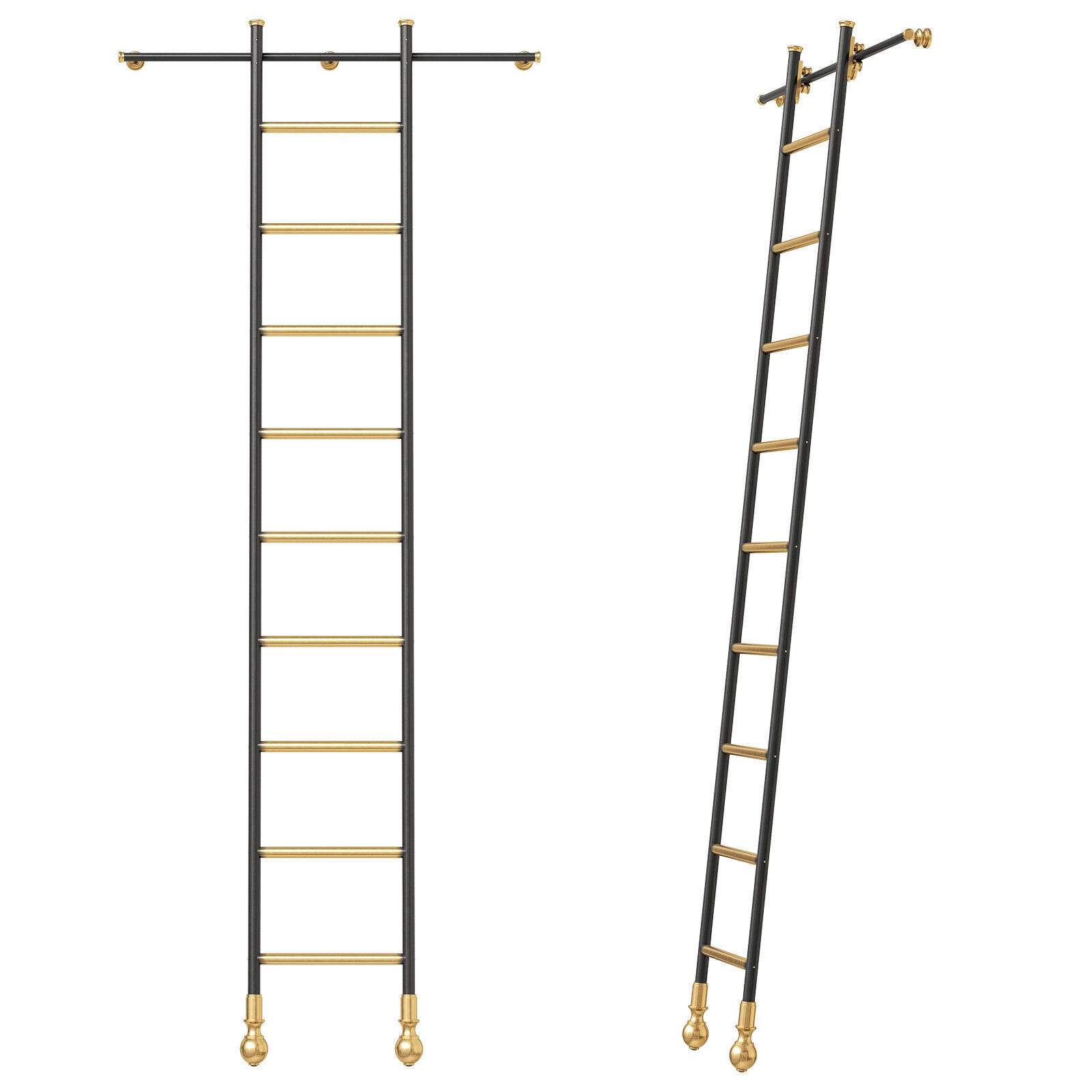 Andrew Nebbet Rolling Library Ladder 3D model_1
