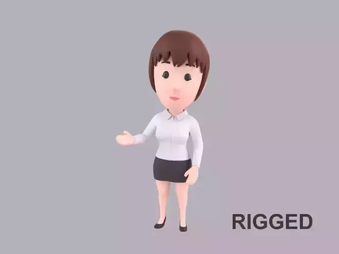  Cartoon Female Character Rigged 008