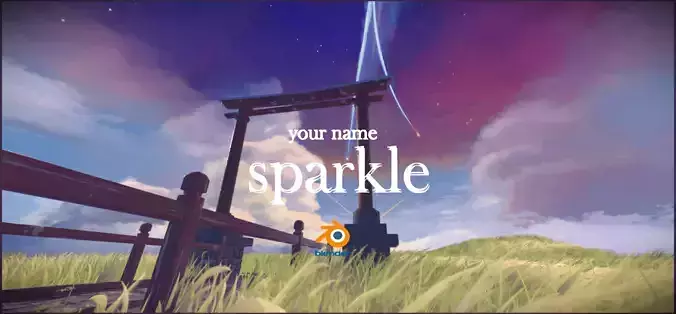 anime sky HDRI handpainted for blender YOUR NAME meteor sky 3D model anime sky HDRI handpainted for blender YOUR NAME meteor sky 3D model