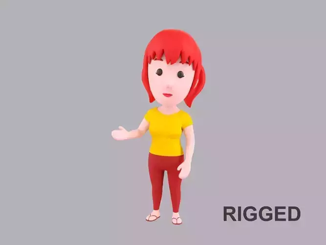  Cartoon Female Character Rigged 009