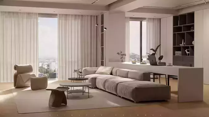 Log modern style livingroom