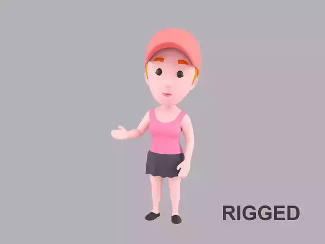  Cartoon Female Character Rigged 010
