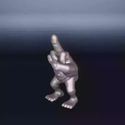 Middle Finger with Legs 3D Model  Humorous and Bold Figurine  3D print model
