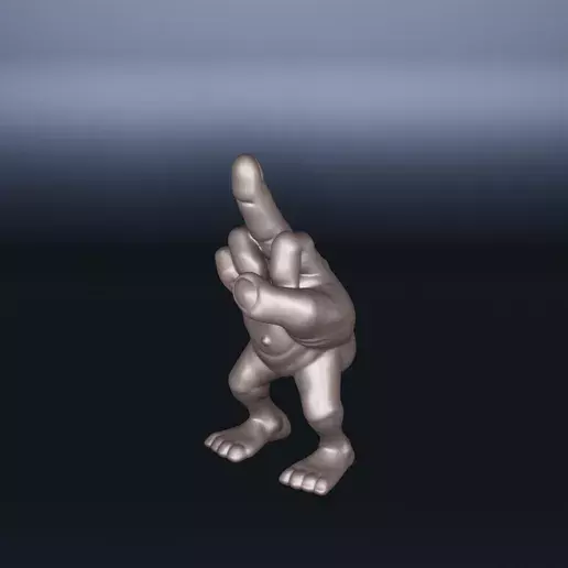 Middle Finger with Legs 3D Model Humorous and Bold Figurine Free 3D print model