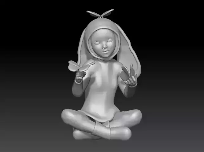 happy easter kid girl bunny 2