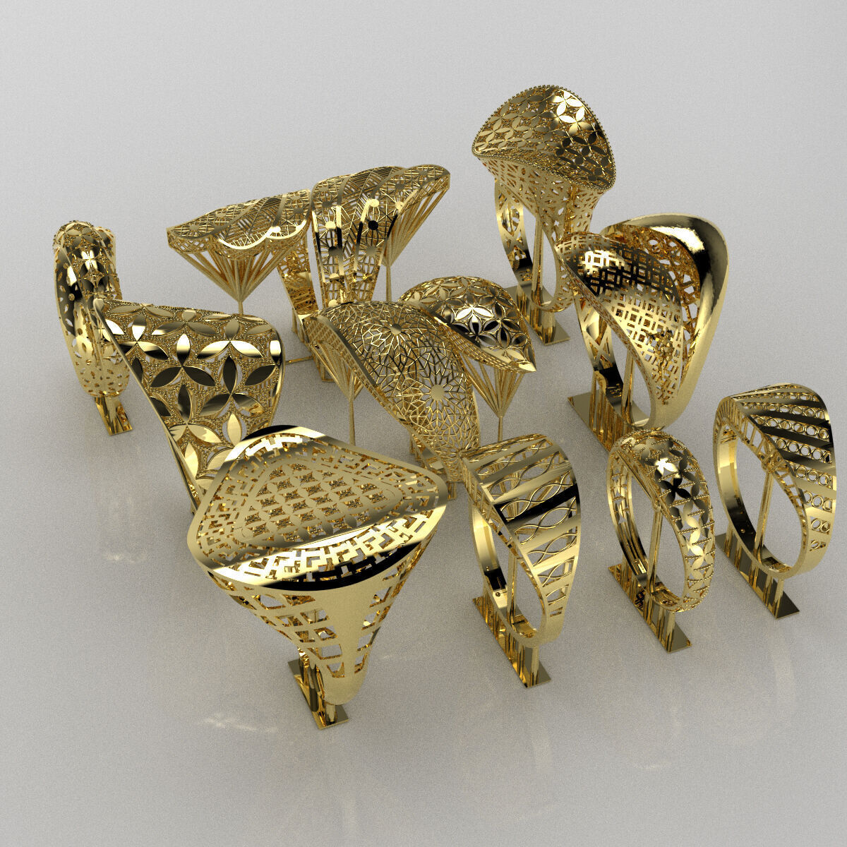 Fusion Ring collection 3D print model 3D print model_5