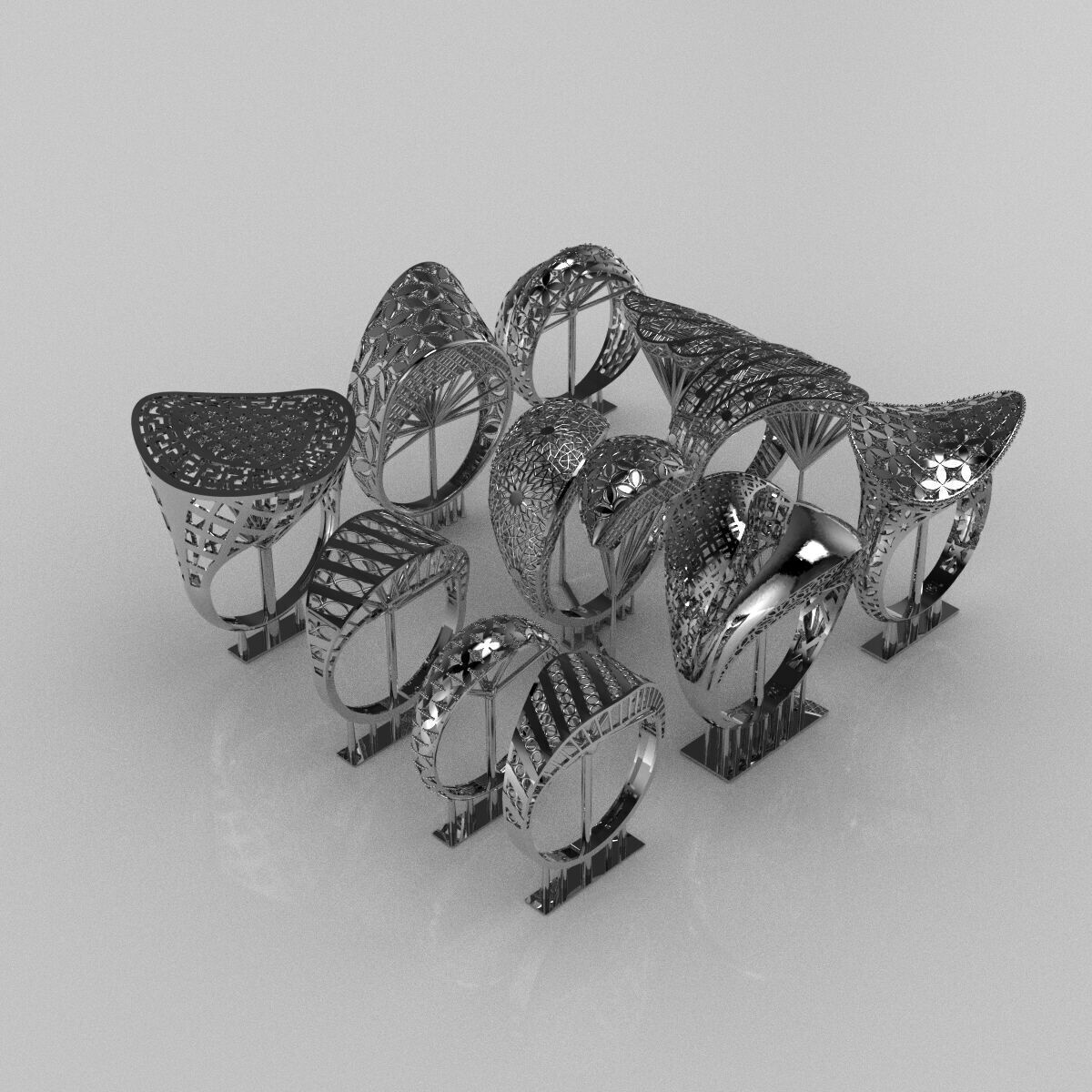 Fusion Ring collection 3D print model 3D print model_6
