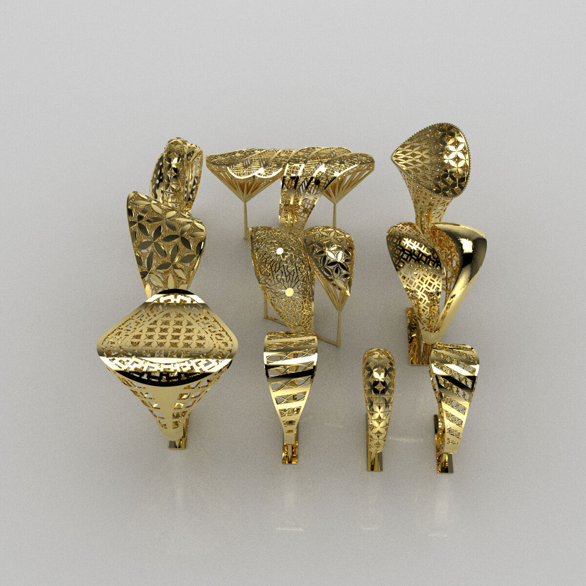 Fusion Ring collection 3D print model 3D print model_1