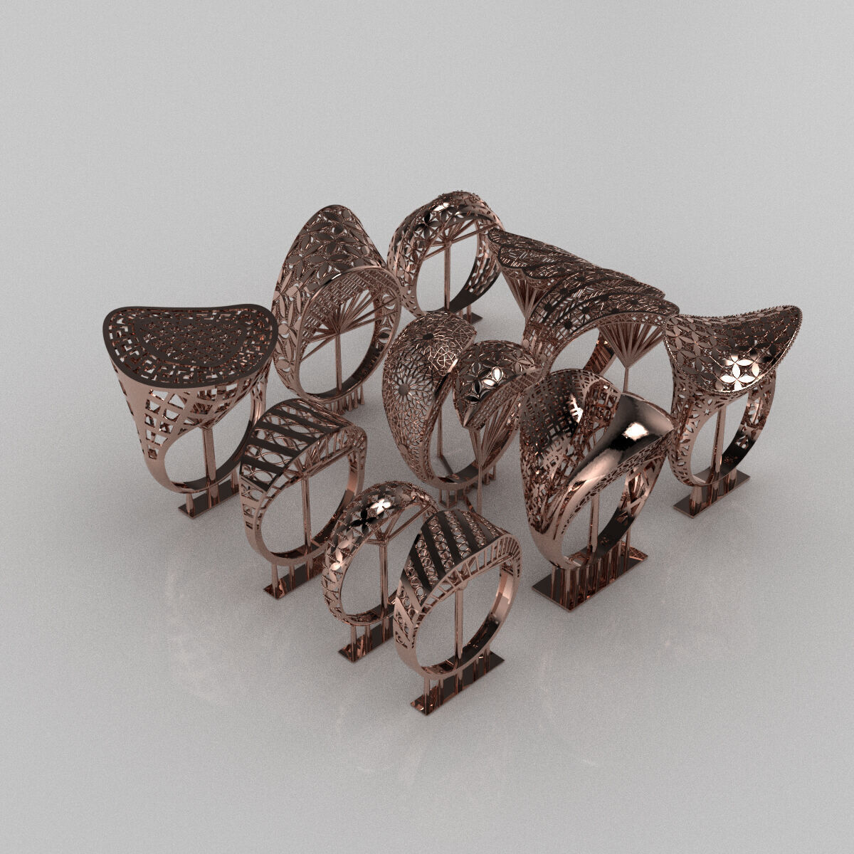 Fusion Ring collection 3D print model 3D print model_7