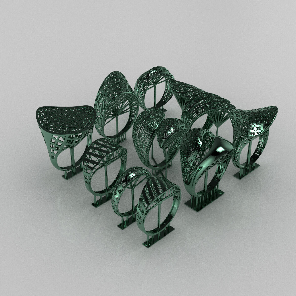 Fusion Ring collection 3D print model 3D print model_8