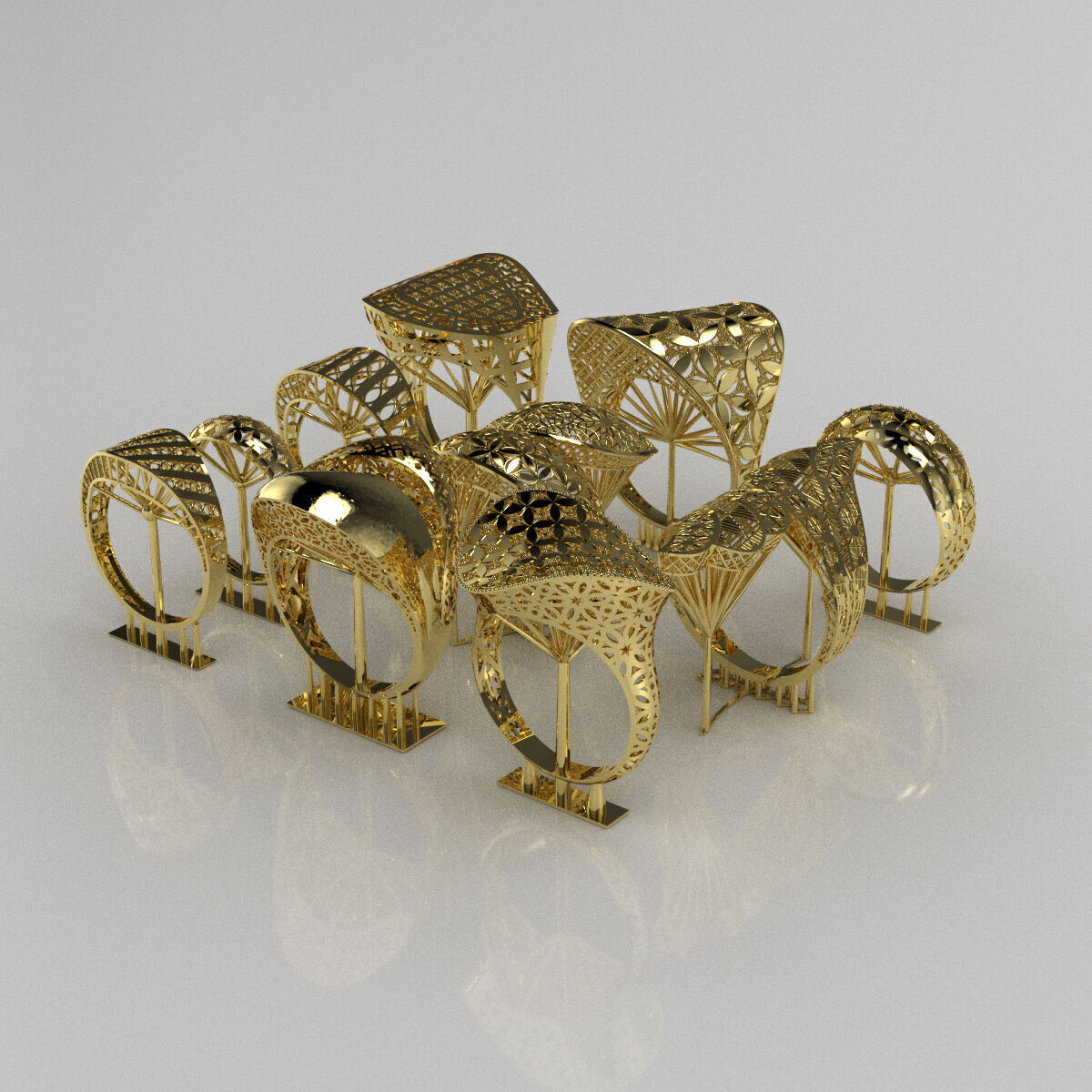 Fusion Ring collection 3D print model 3D print model_3