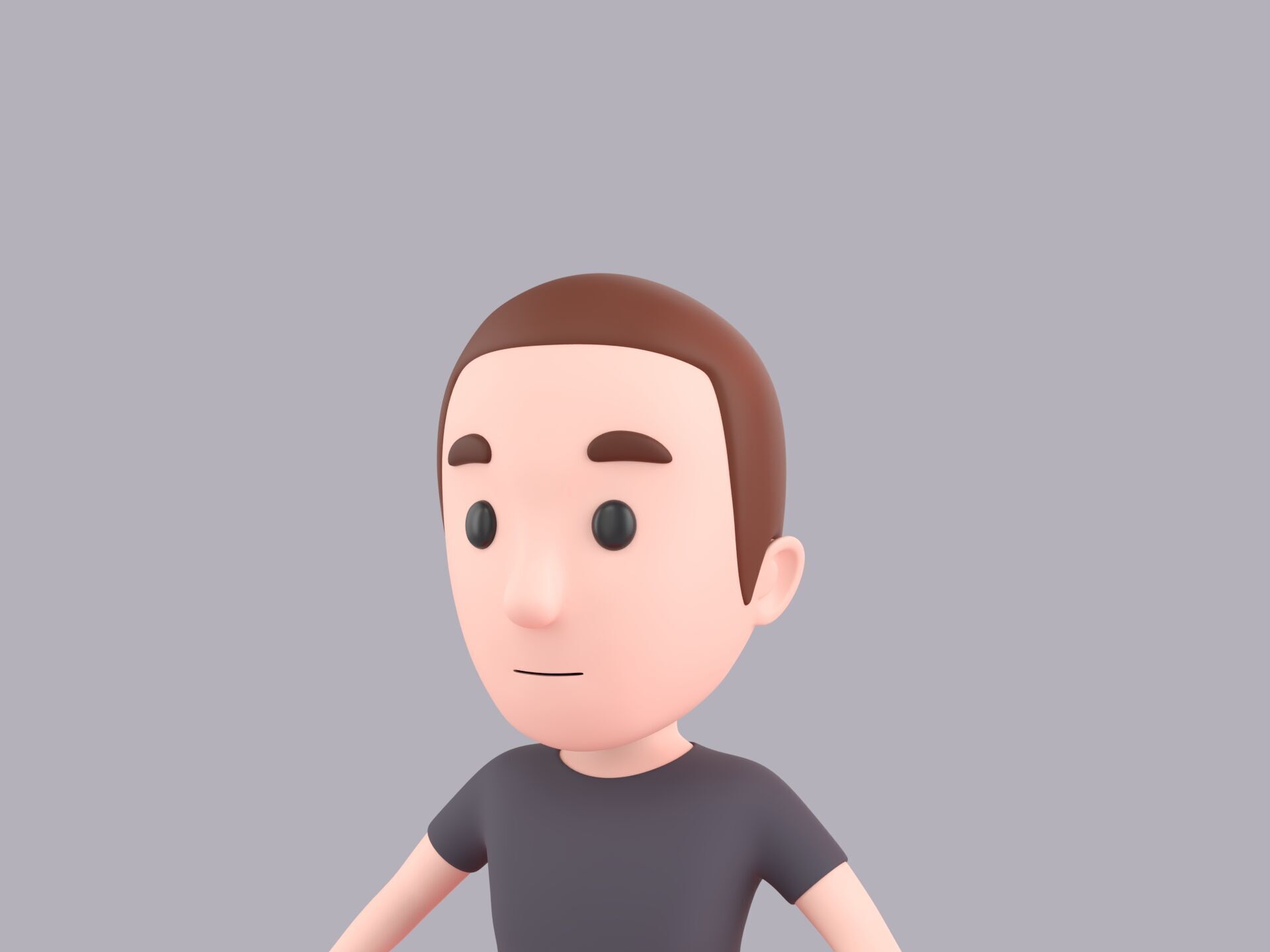  Cartoon Male Character Rigged 009 3D model_5