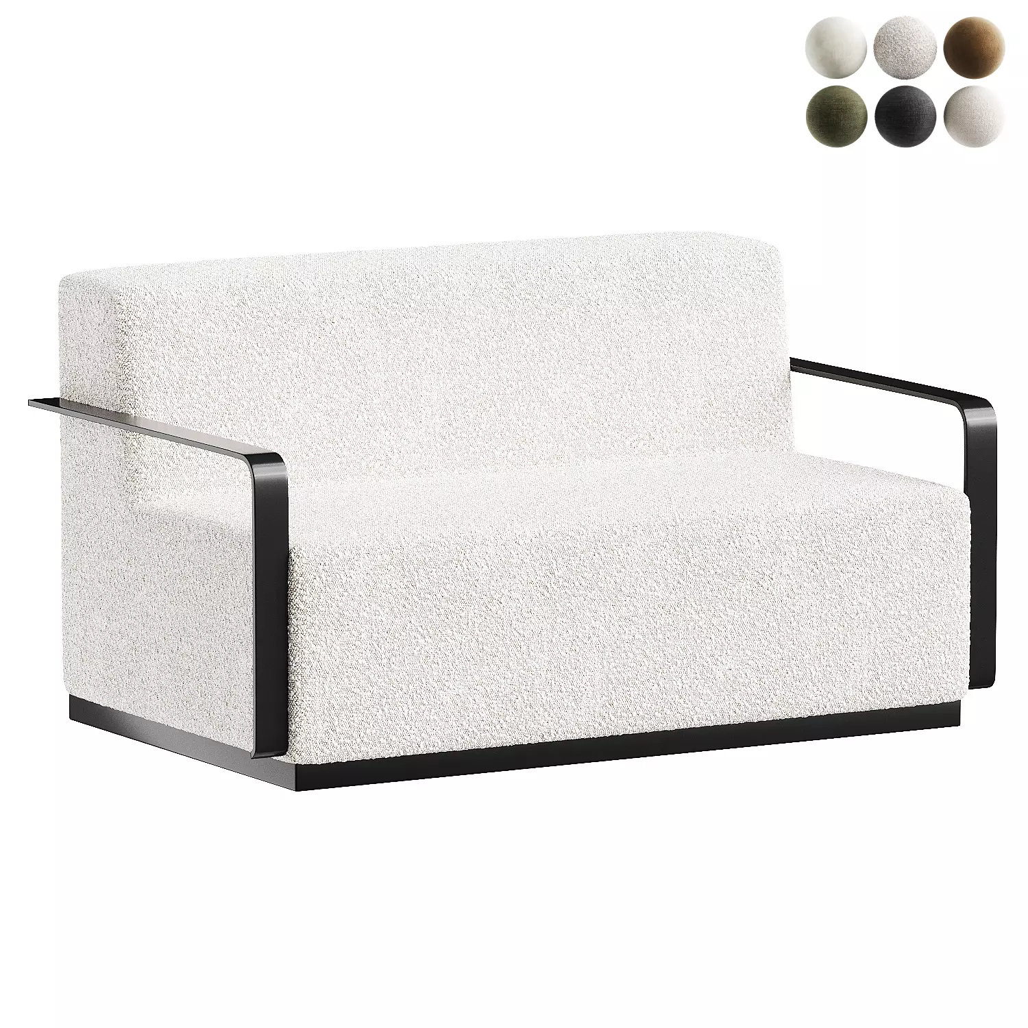 sofa white 3D model_0