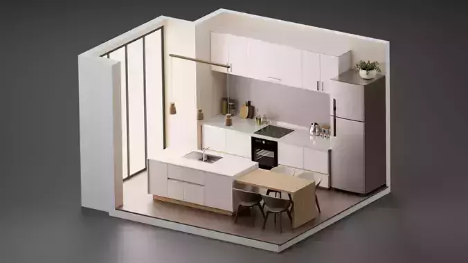 Kitchen interior 3D model