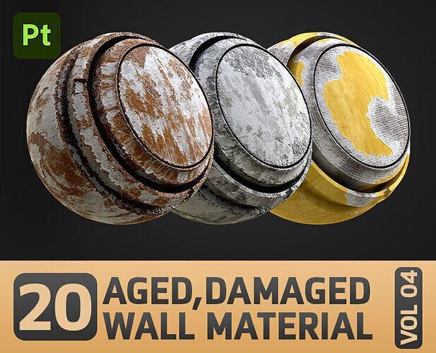 20 Damaged Wall Smart Material  Environment Library VOL 04 Texture