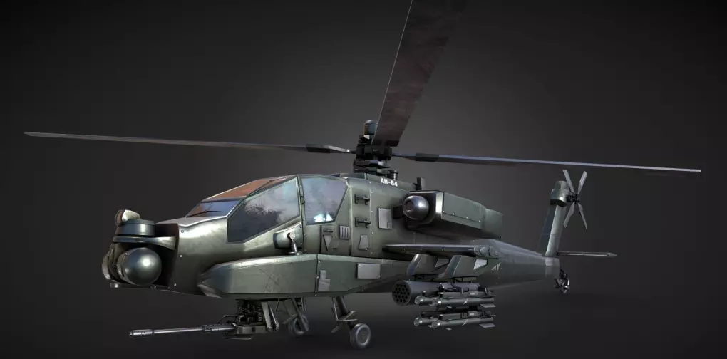 gunship Low-poly 3D model_0