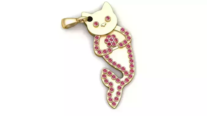 CUTE CAT PENDANT 3D PRINTABLE MODEL