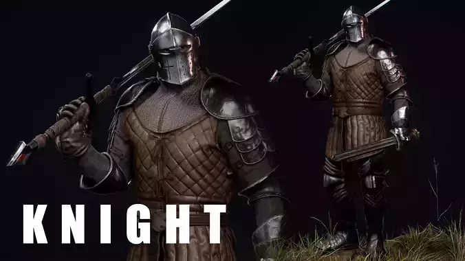 Knight 2 Low-poly 3D model