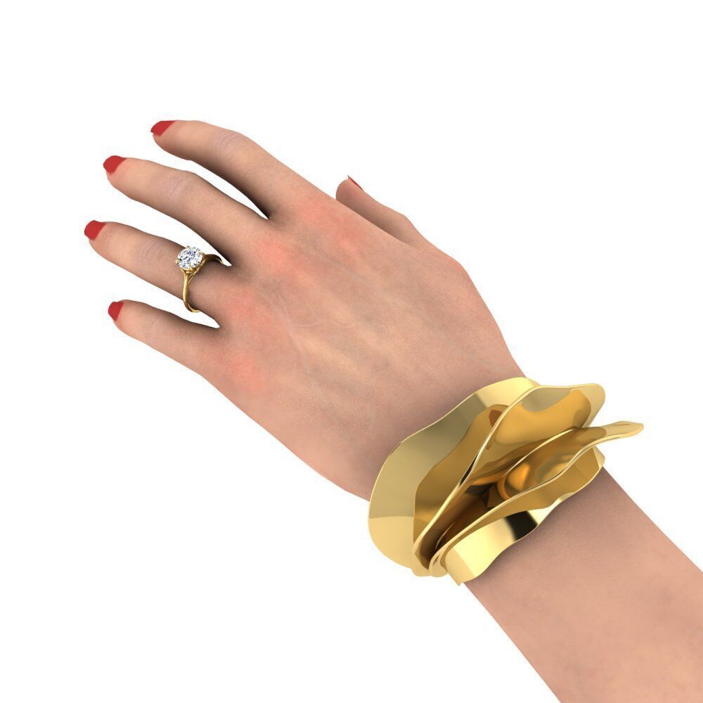 Celin swirl bracelet 3D print model_6
