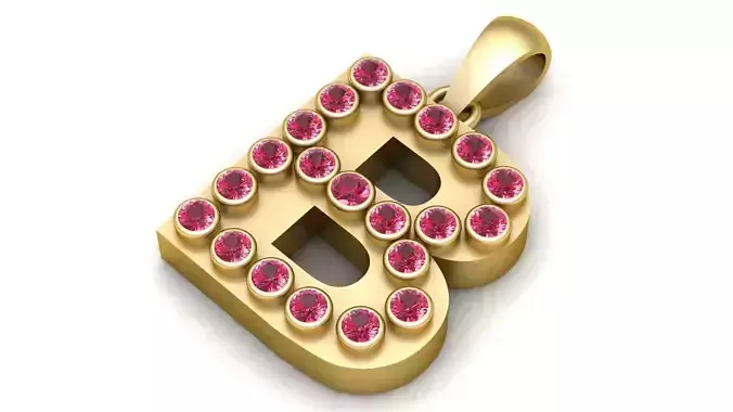 B WORD PENDANT 3D PRINTABLE MODEL 