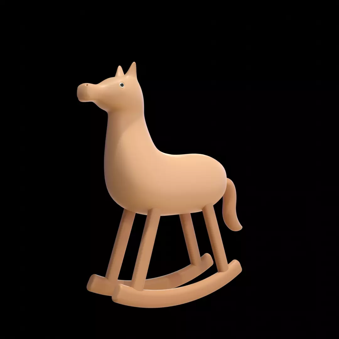 Rocking Horse Low Poly 3D Model 3D model_0