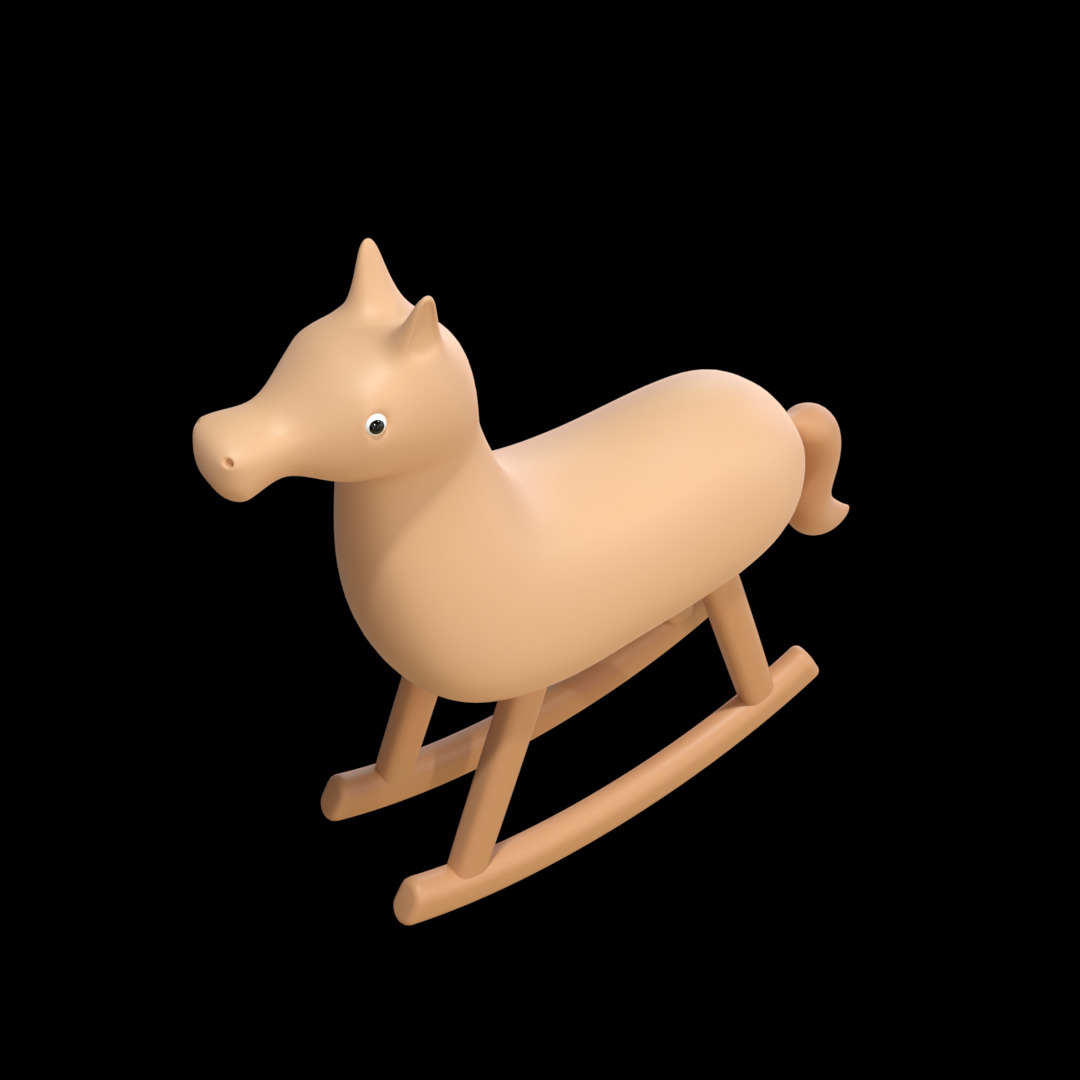 Rocking Horse Low Poly 3D Model 3D model_3