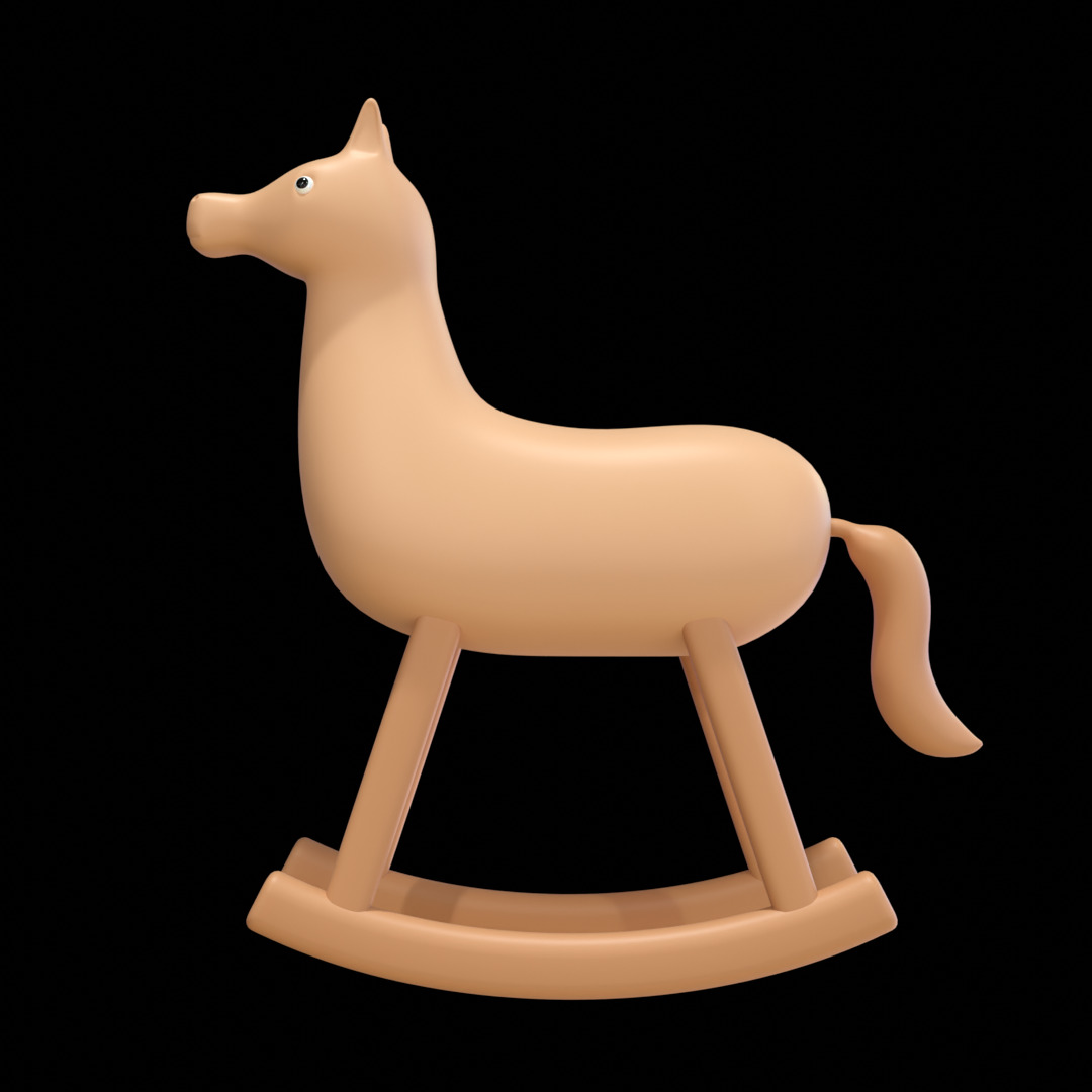Rocking Horse Low Poly 3D Model 3D model_4