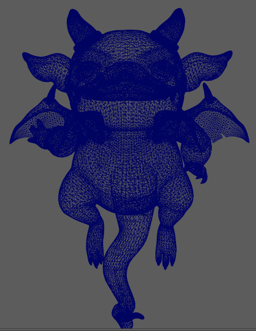 baby drake Low-poly 3D model_2