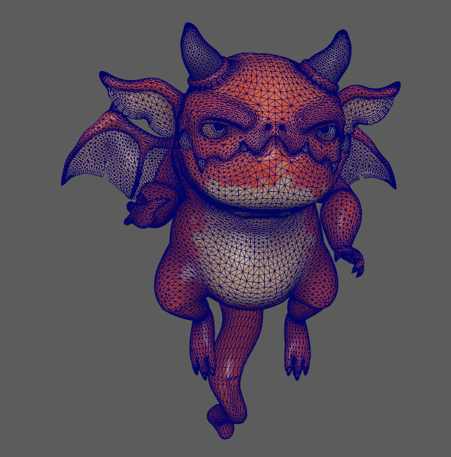 baby drake Low-poly 3D model_1