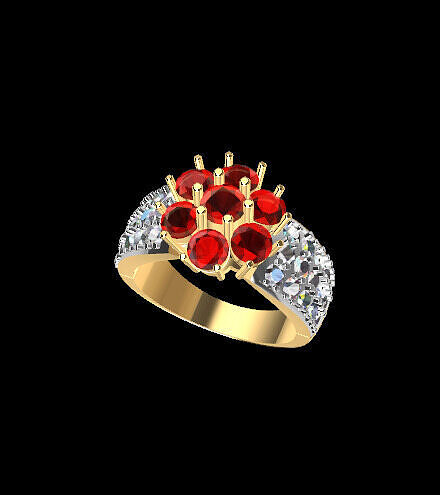 Ruby Crown Ring 3D print model